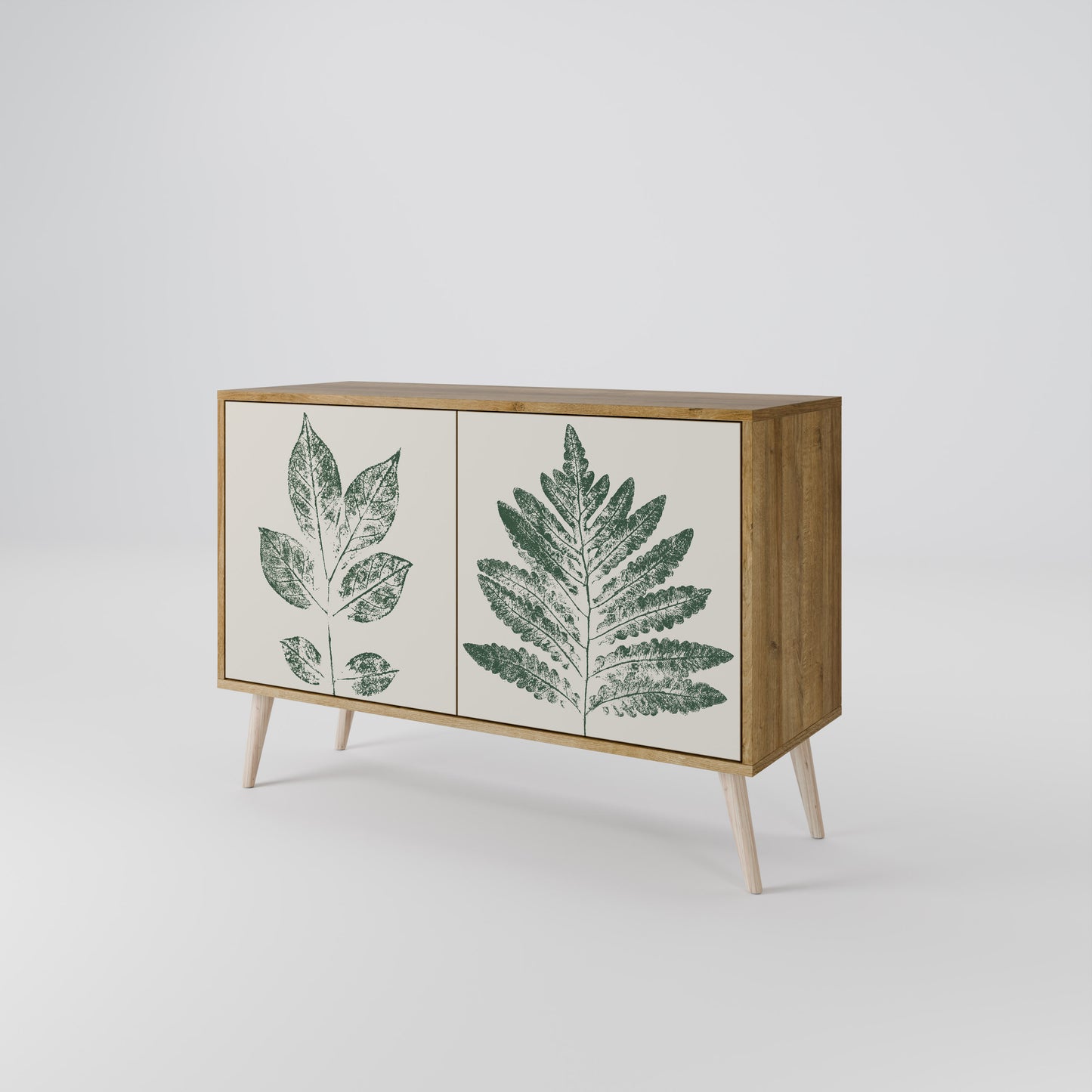 Credenza a 2 ante GREEN LEAFY STAMPS in effetto rovere
