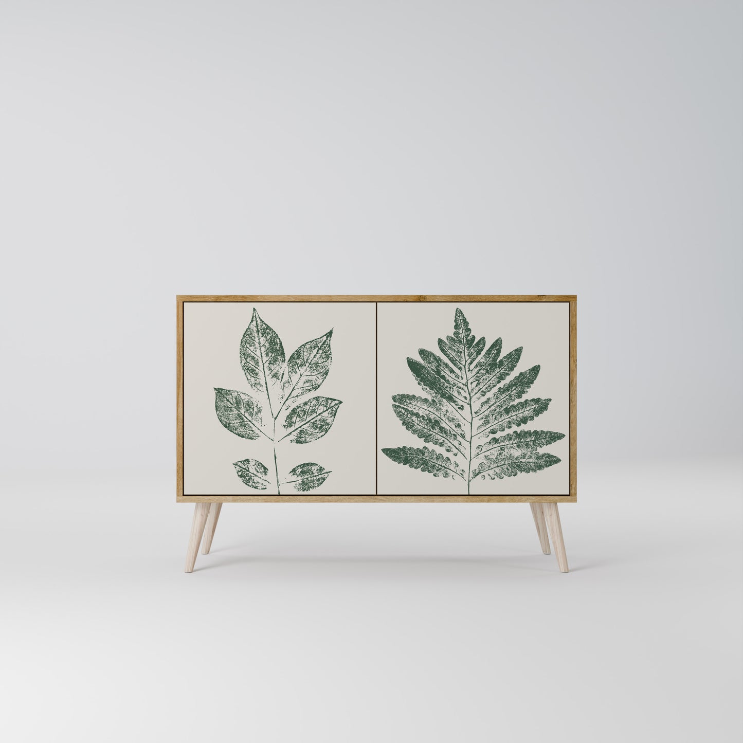 Credenza a 2 ante GREEN LEAFY STAMPS in effetto rovere