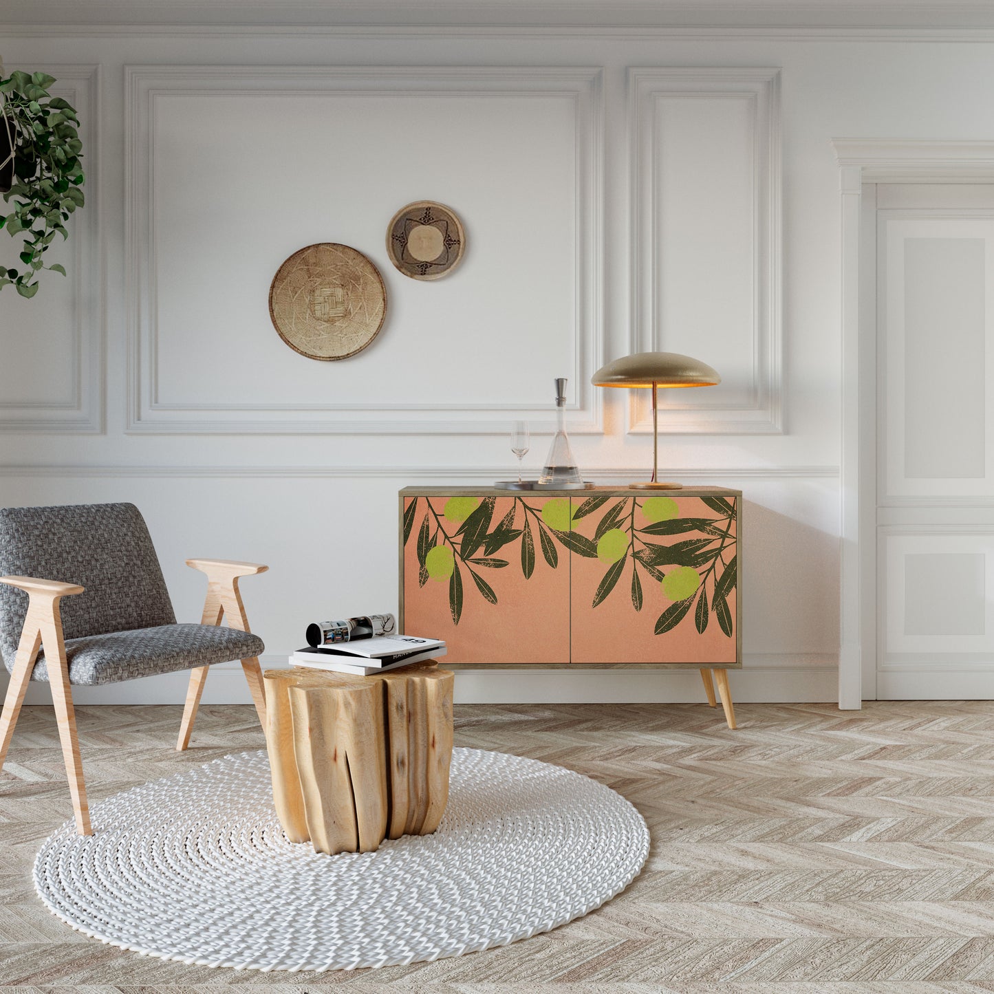 Credenza a 2 ante JUICY OLIVES in effetto rovere