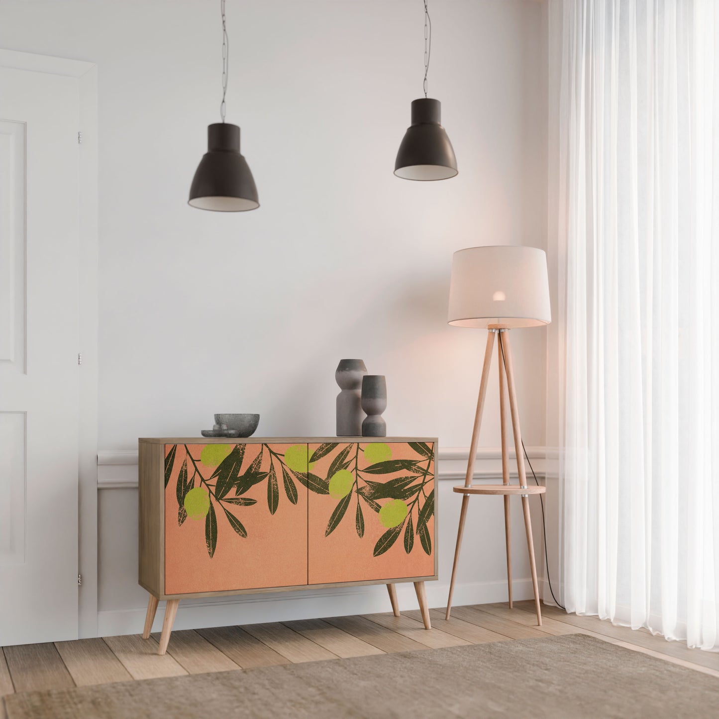 Credenza a 2 ante JUICY OLIVES in effetto rovere