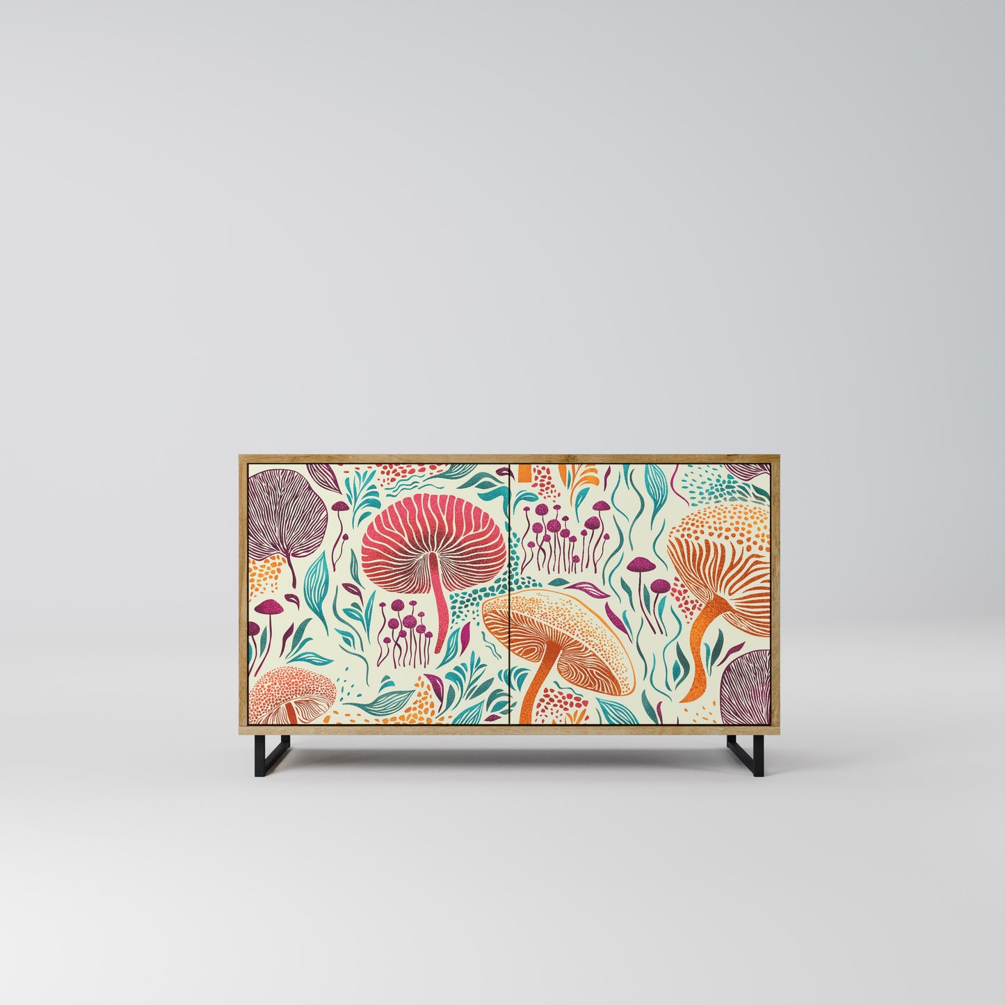 Credenza FUNGUS FANTASY a 2 ante in effetto rovere