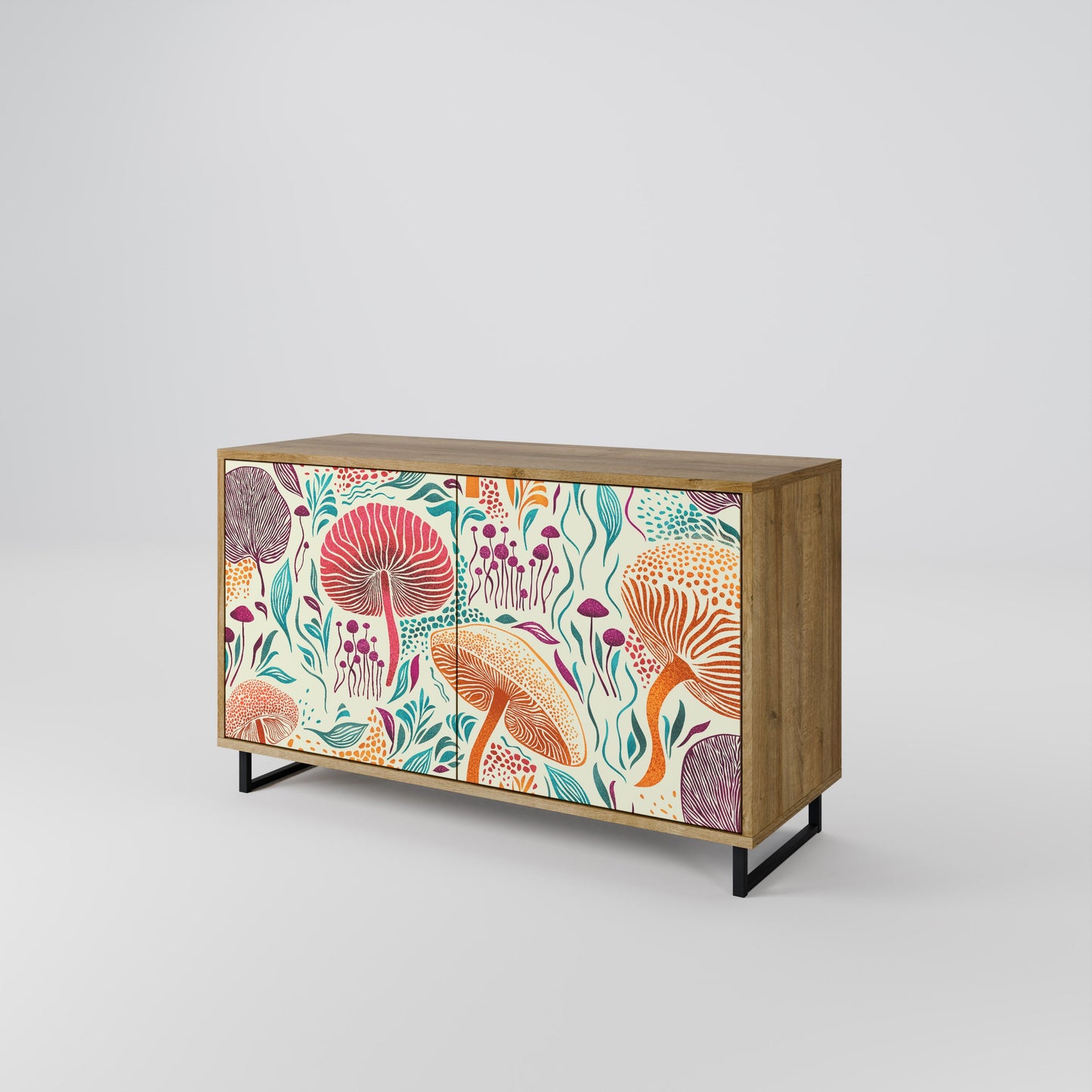 Credenza FUNGUS FANTASY a 2 ante in effetto rovere