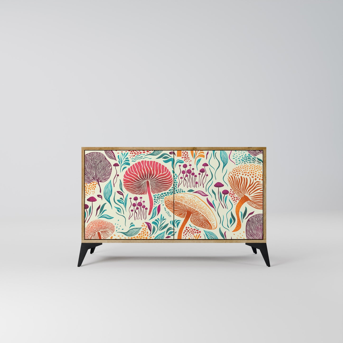 Credenza FUNGUS FANTASY a 2 ante in effetto rovere