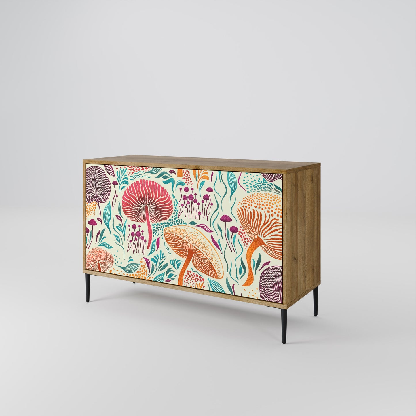 Credenza FUNGUS FANTASY a 2 ante in effetto rovere