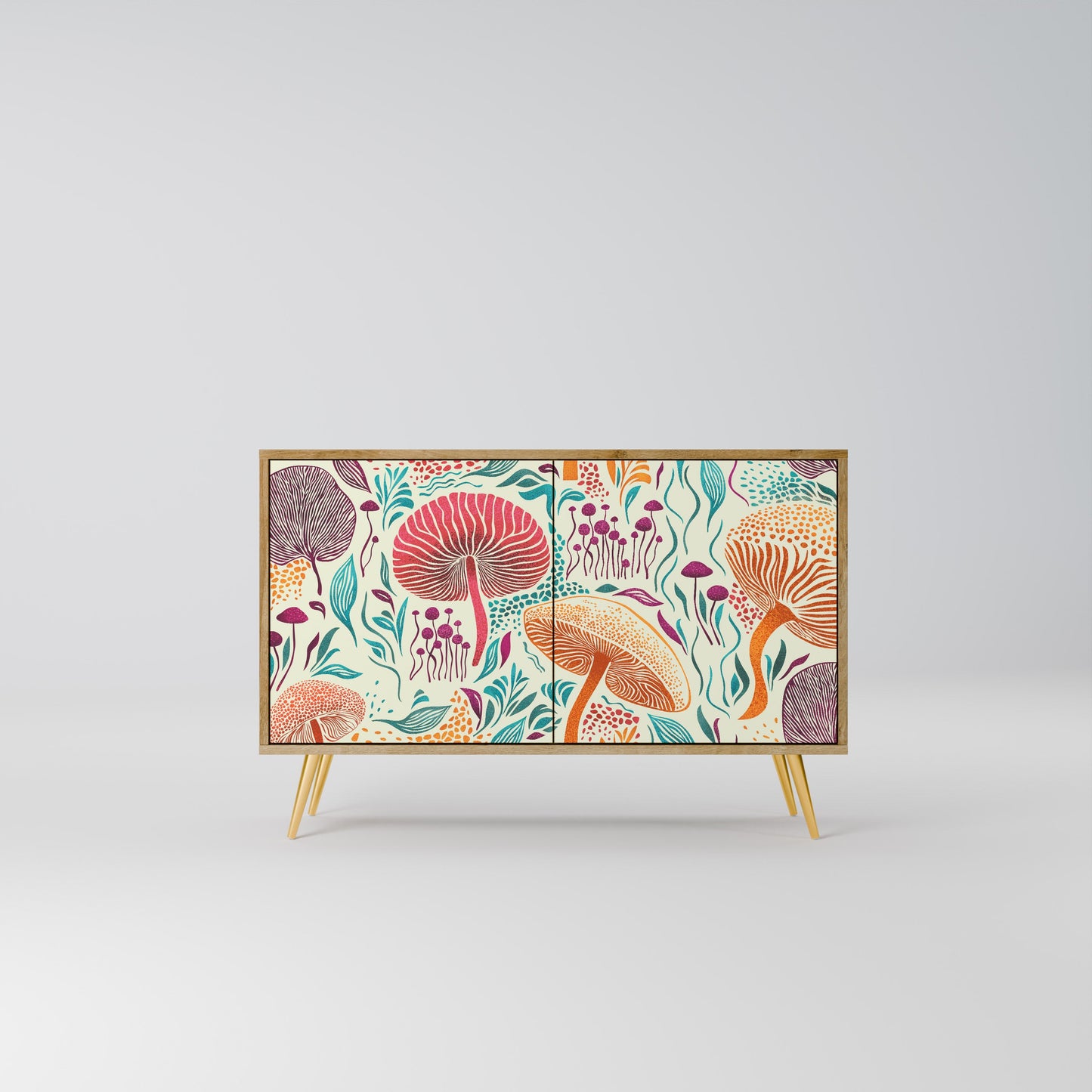 Credenza FUNGUS FANTASY a 2 ante in effetto rovere