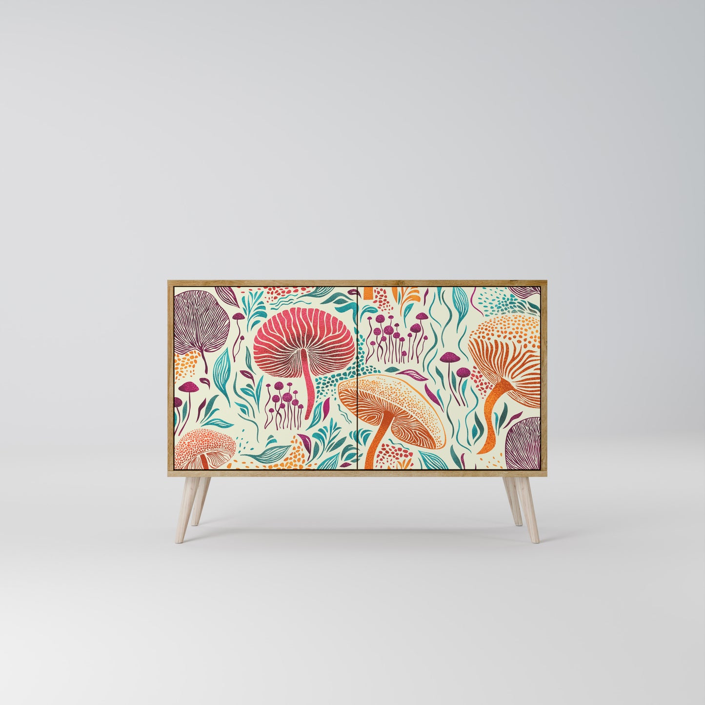 Credenza FUNGUS FANTASY a 2 ante in effetto rovere
