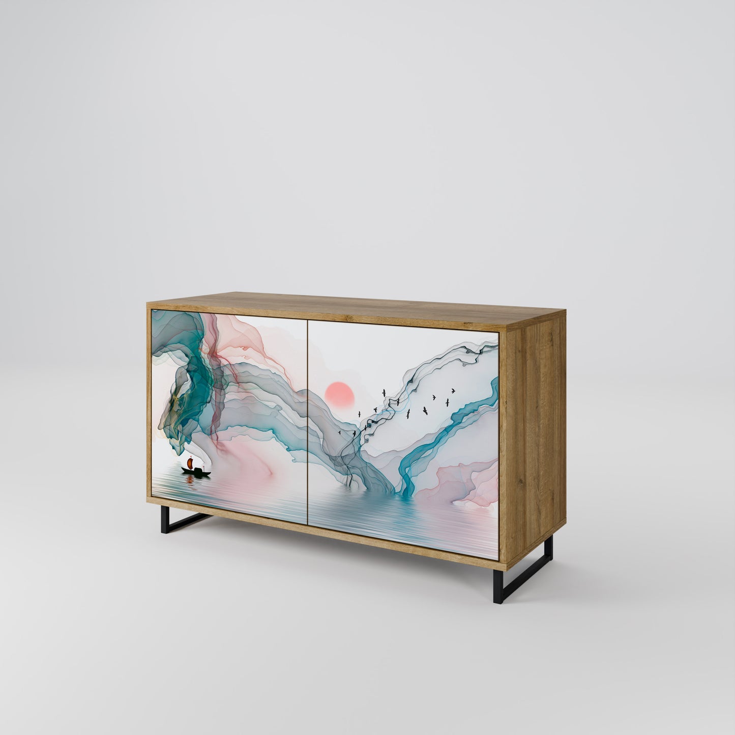 VELVET CROSSING 2-Door Sideboard in Oak Effect