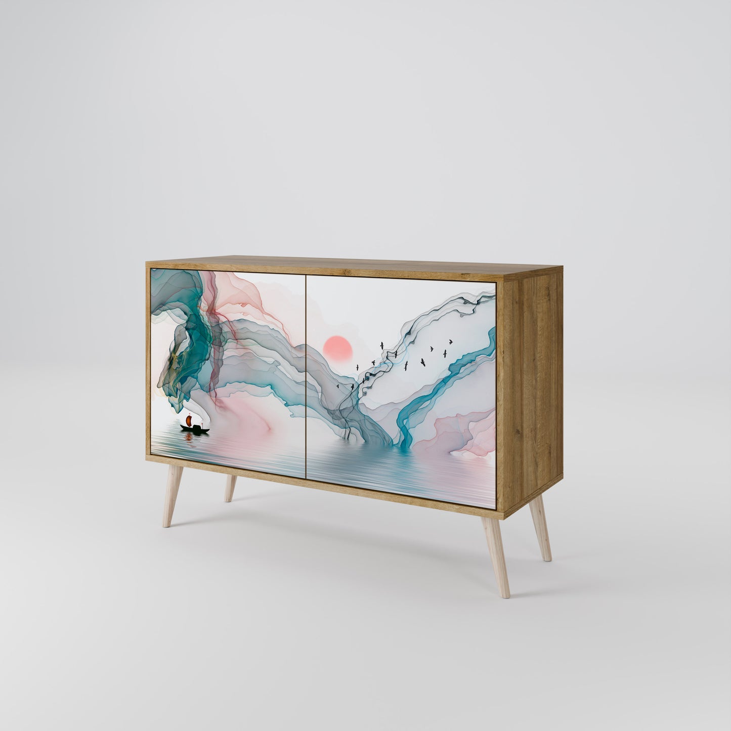 VELVET CROSSING 2-Door Sideboard in Oak Effect