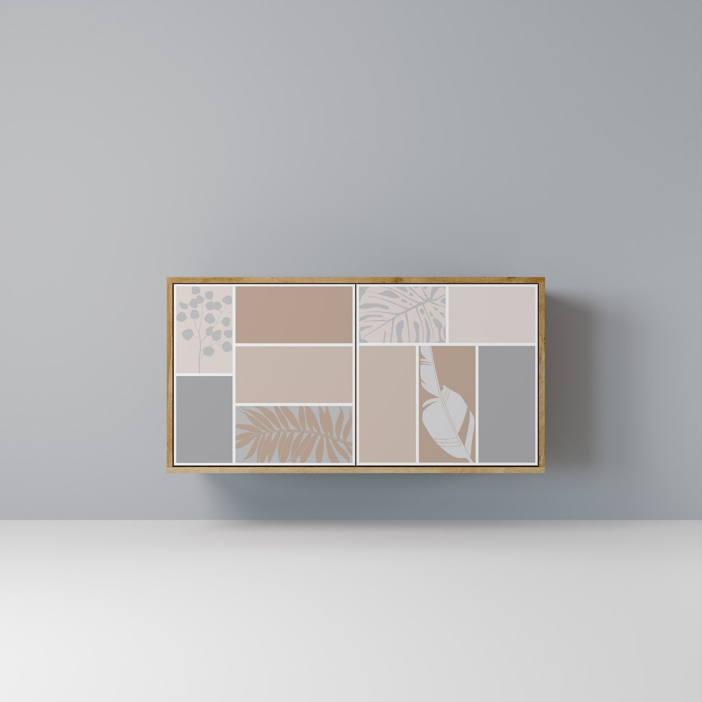 Credenza TROPICAL SHAPES a 2 ante effetto rovere