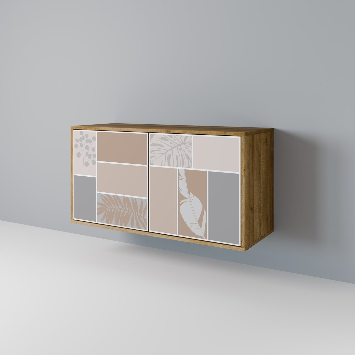 Credenza TROPICAL SHAPES a 2 ante effetto rovere