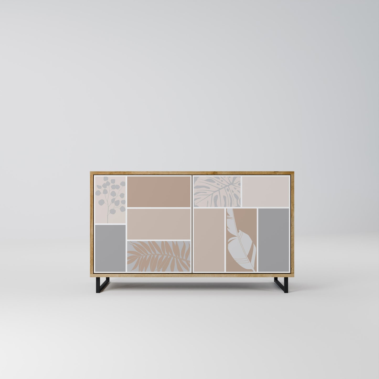 Credenza TROPICAL SHAPES a 2 ante effetto rovere