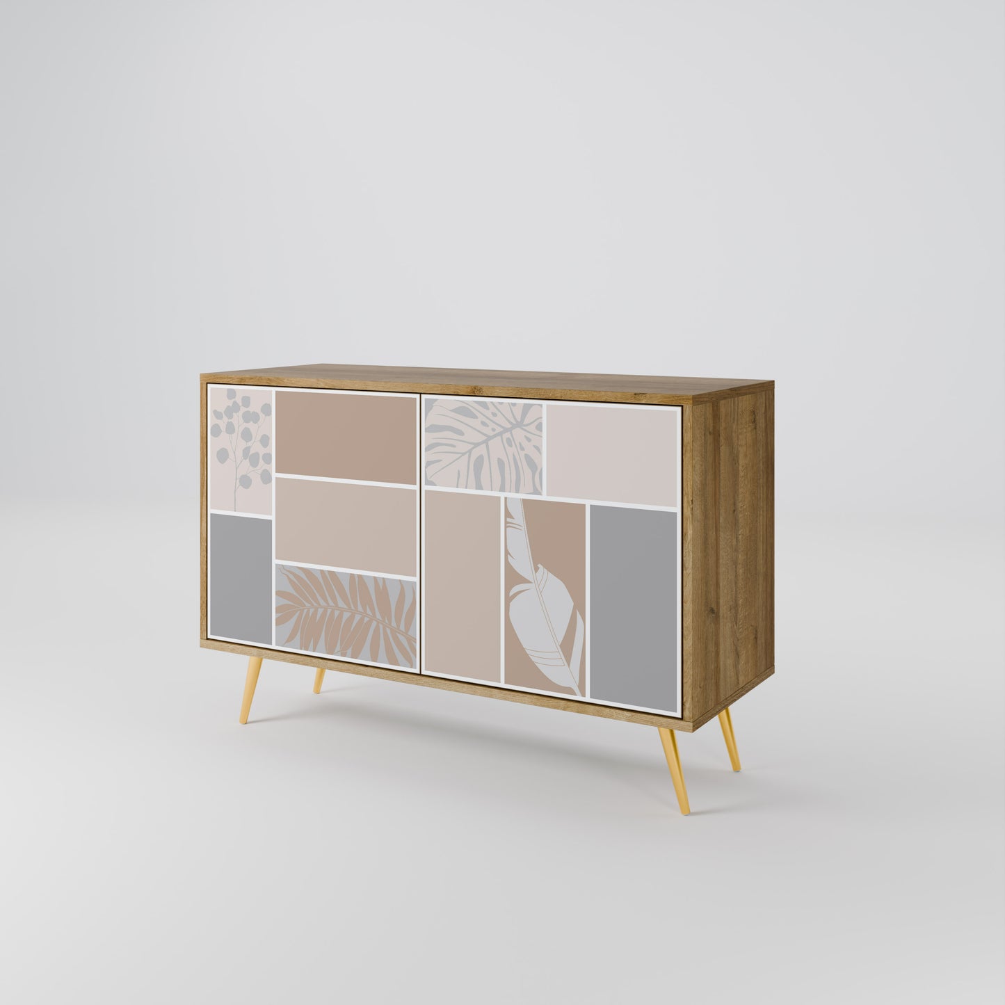 Credenza TROPICAL SHAPES a 2 ante effetto rovere