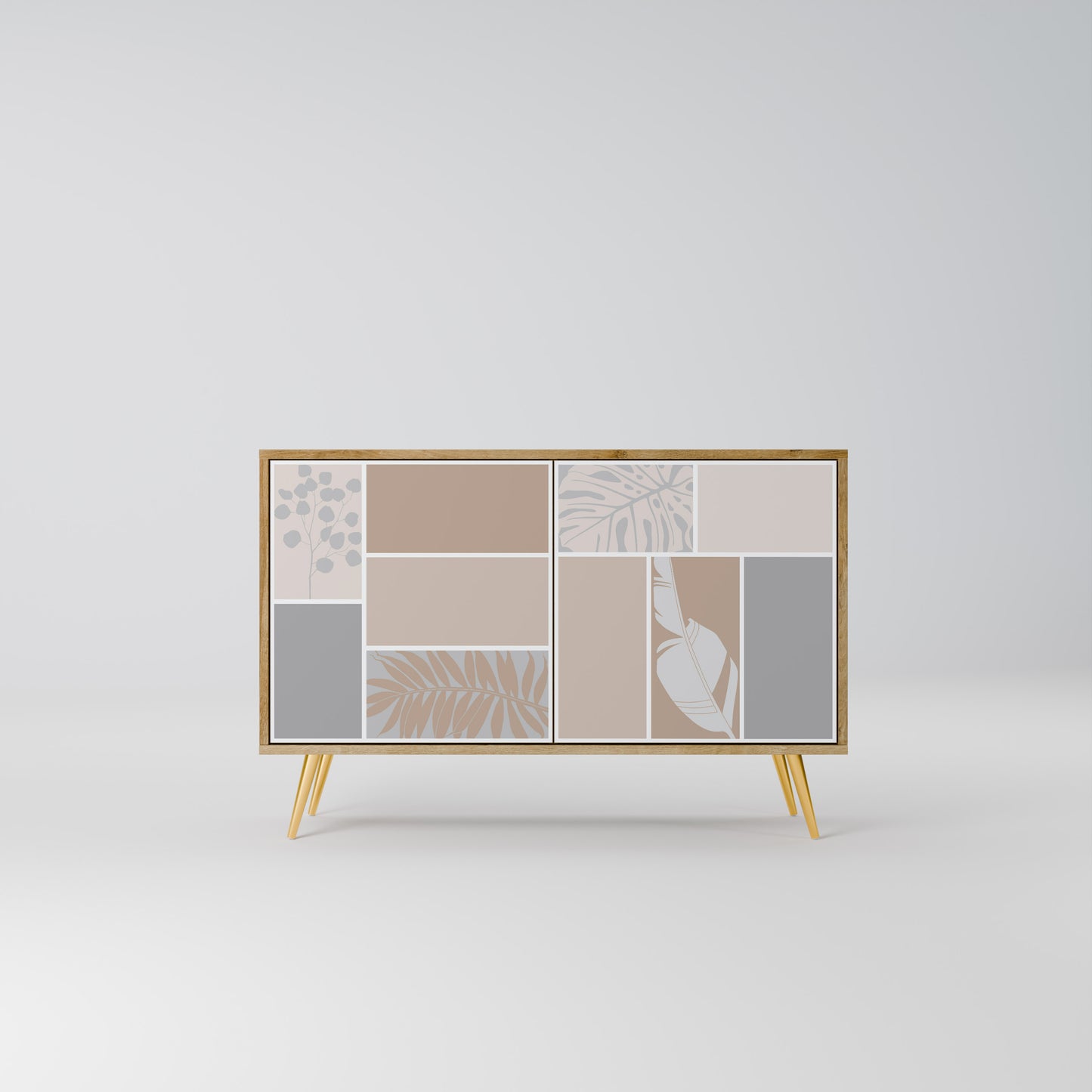 Credenza TROPICAL SHAPES a 2 ante effetto rovere