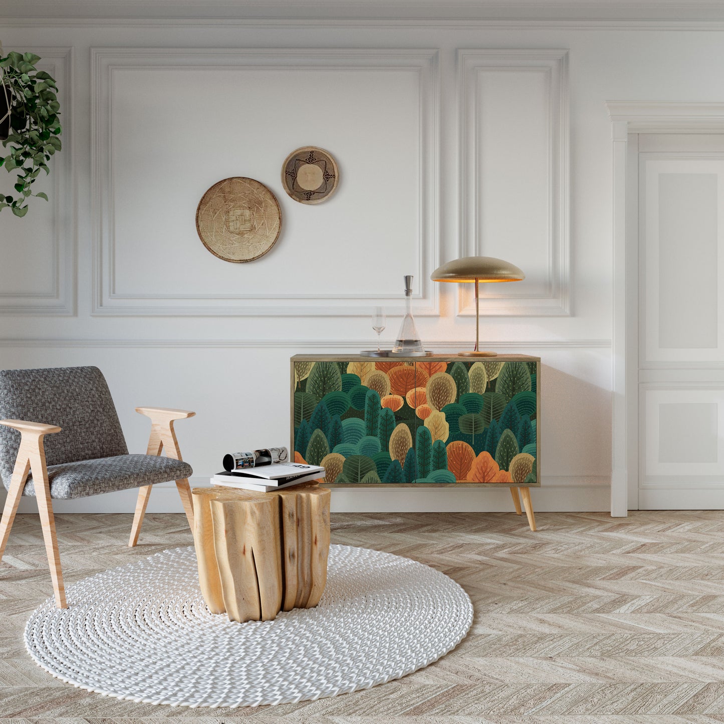 Credenza AUTUMN KALEIDOSCOPE a 2 ante in effetto rovere