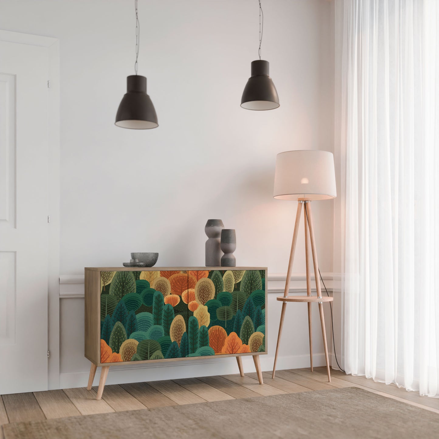 Credenza AUTUMN KALEIDOSCOPE a 2 ante in effetto rovere