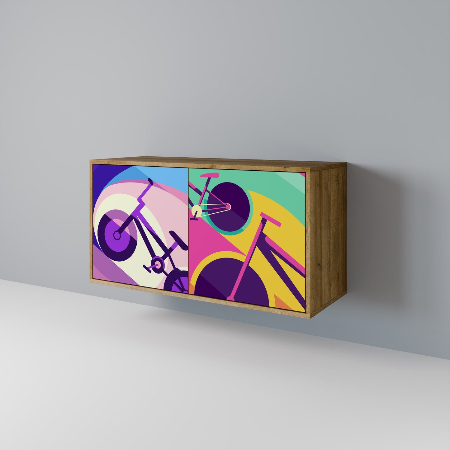 Credenza a 2 ante BIKE DREAMS in effetto rovere