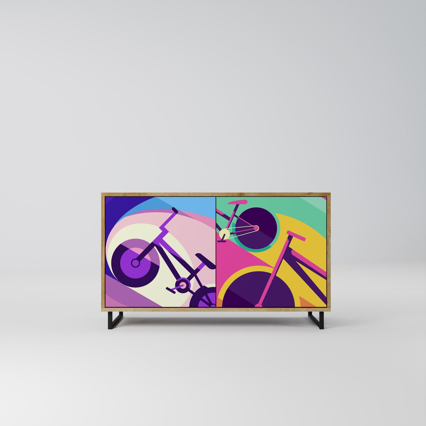 Credenza a 2 ante BIKE DREAMS in effetto rovere