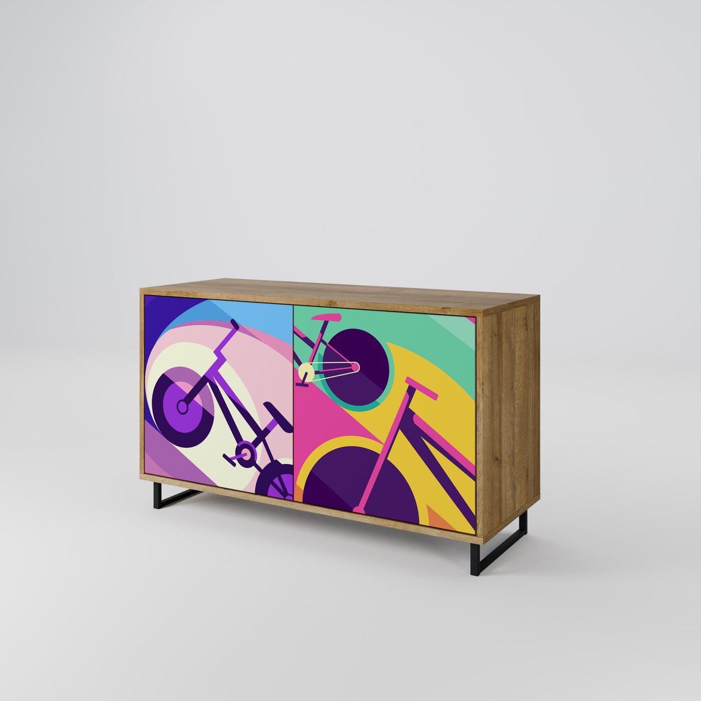 Credenza a 2 ante BIKE DREAMS in effetto rovere