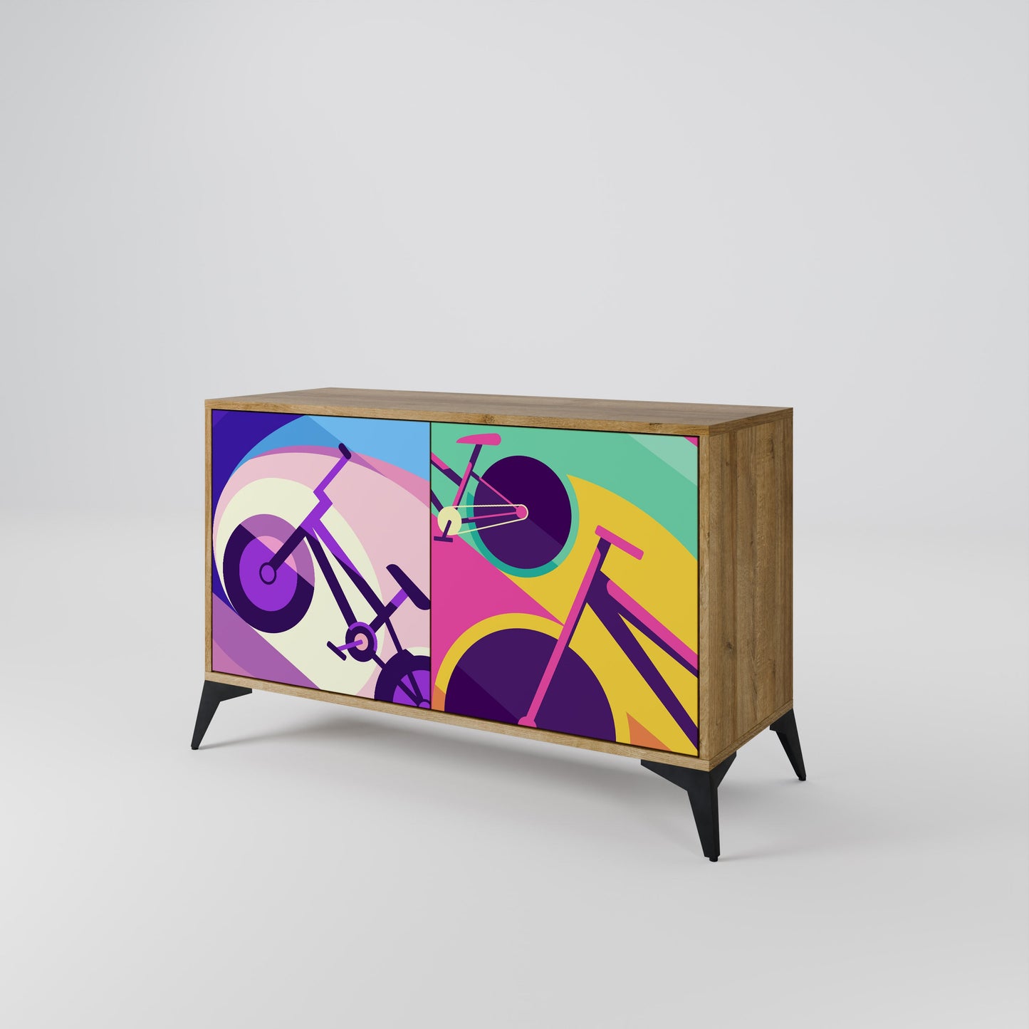 Credenza a 2 ante BIKE DREAMS in effetto rovere