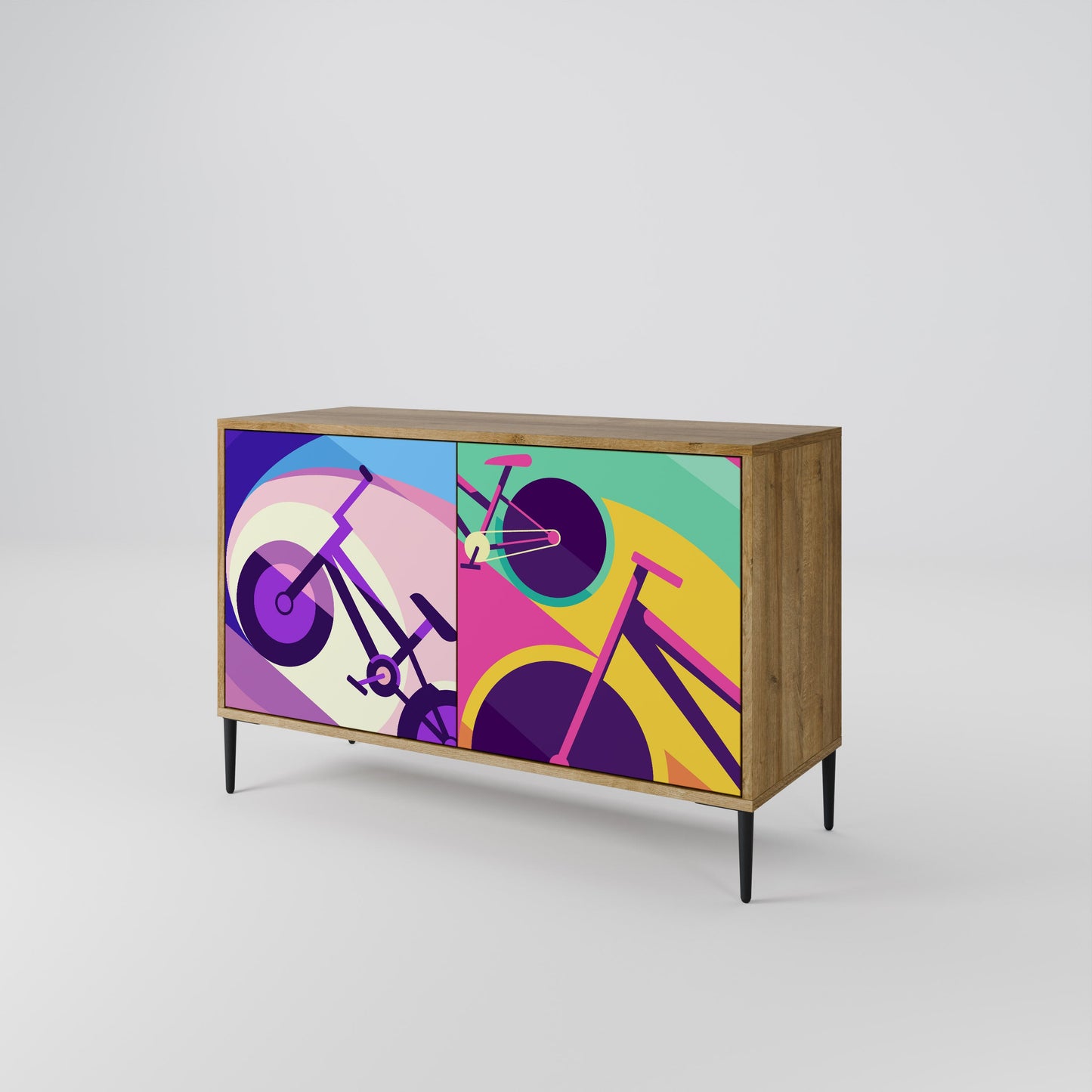 Credenza a 2 ante BIKE DREAMS in effetto rovere