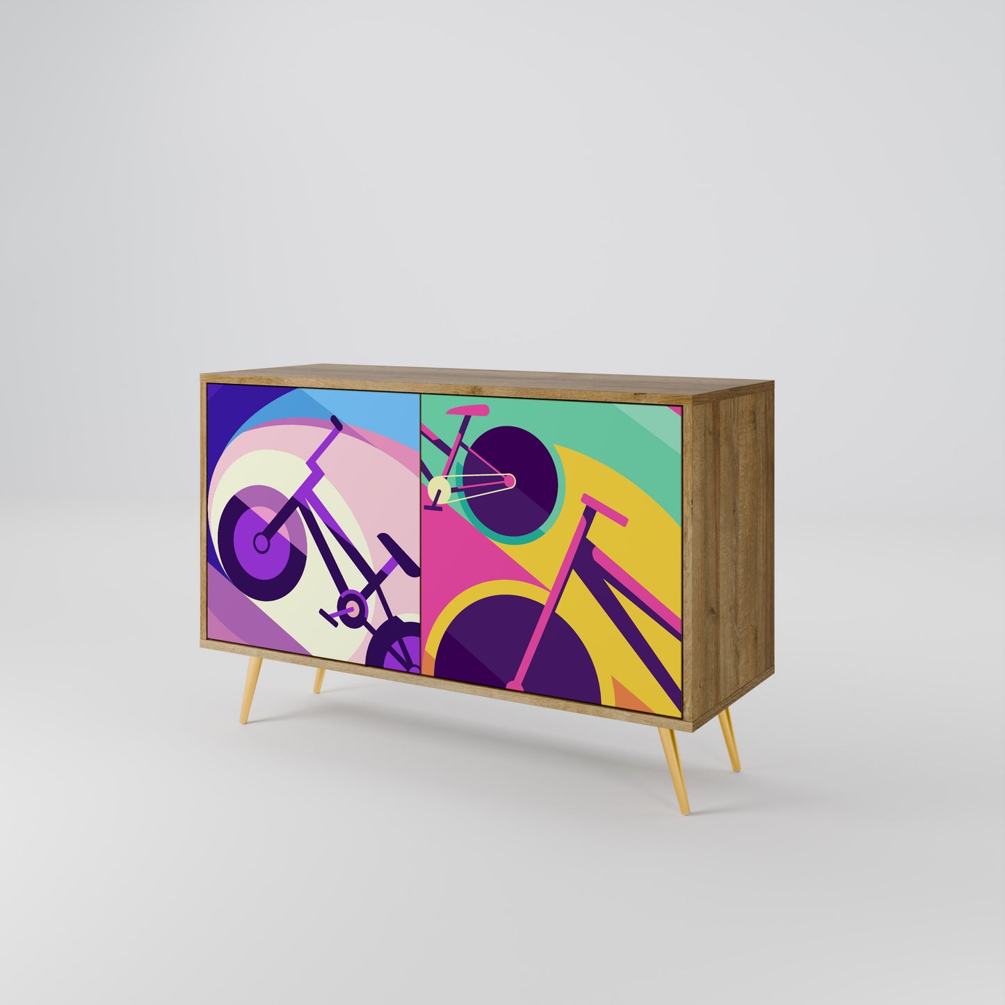 Credenza a 2 ante BIKE DREAMS in effetto rovere