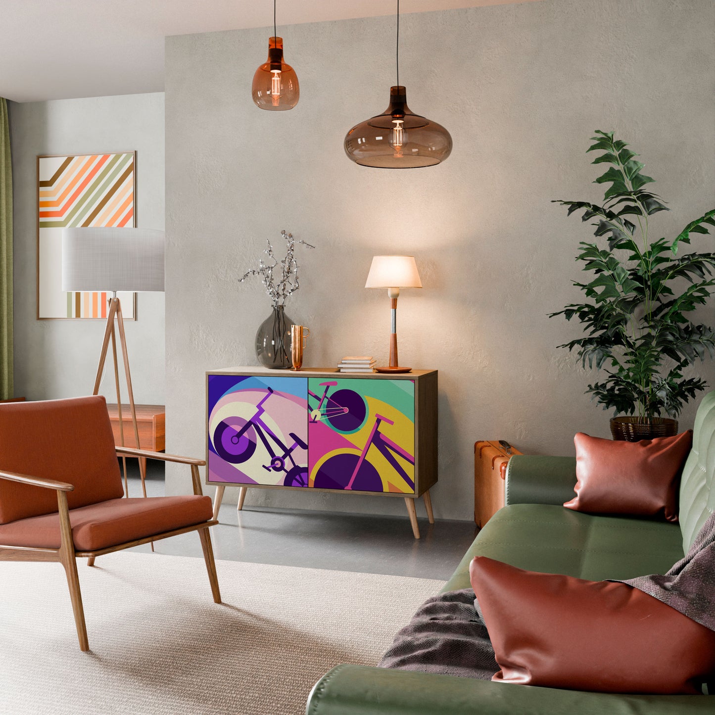 Credenza a 2 ante BIKE DREAMS in effetto rovere