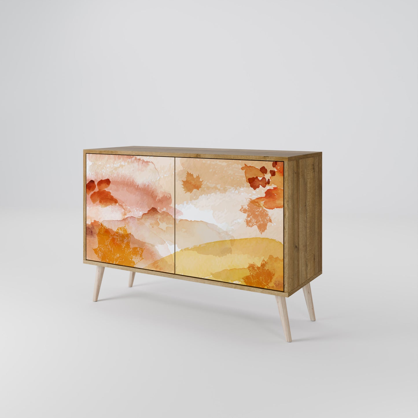 Credenza a 2 ante TRACES OF AUTUMN in effetto rovere