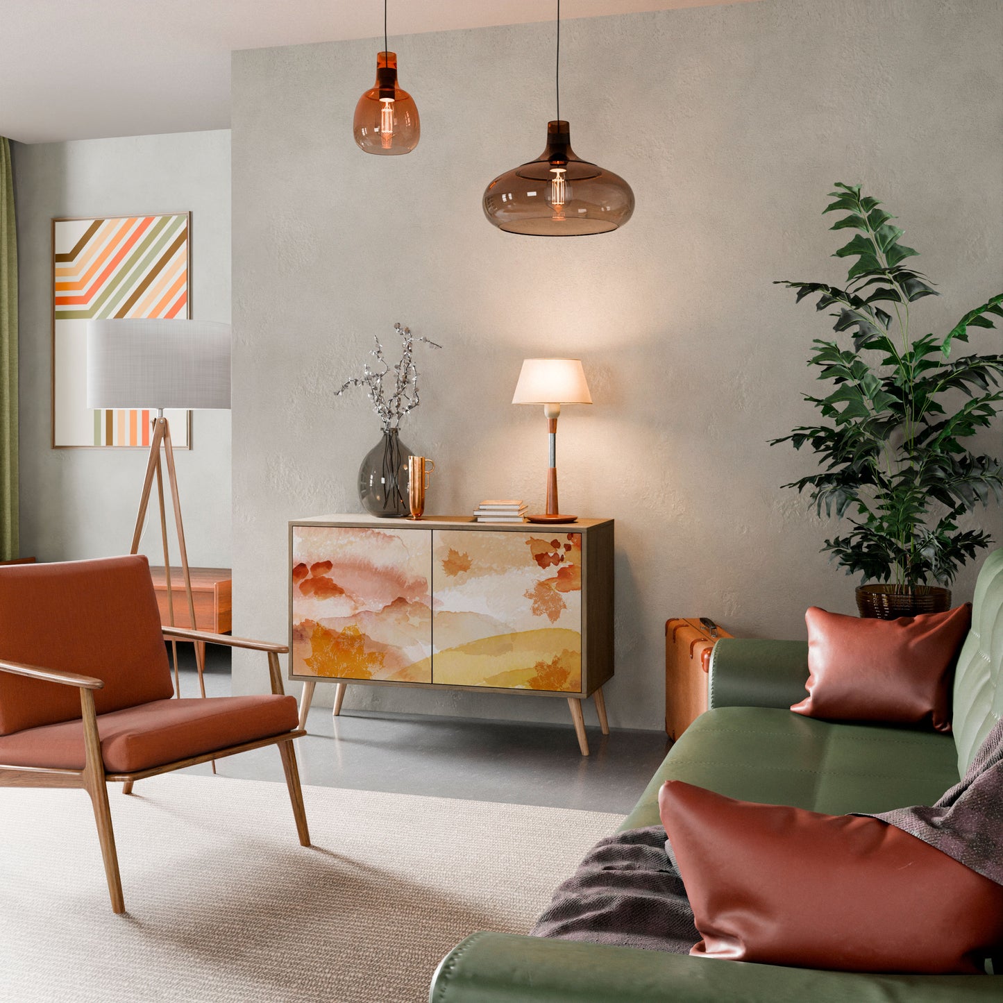 Credenza a 2 ante TRACES OF AUTUMN in effetto rovere