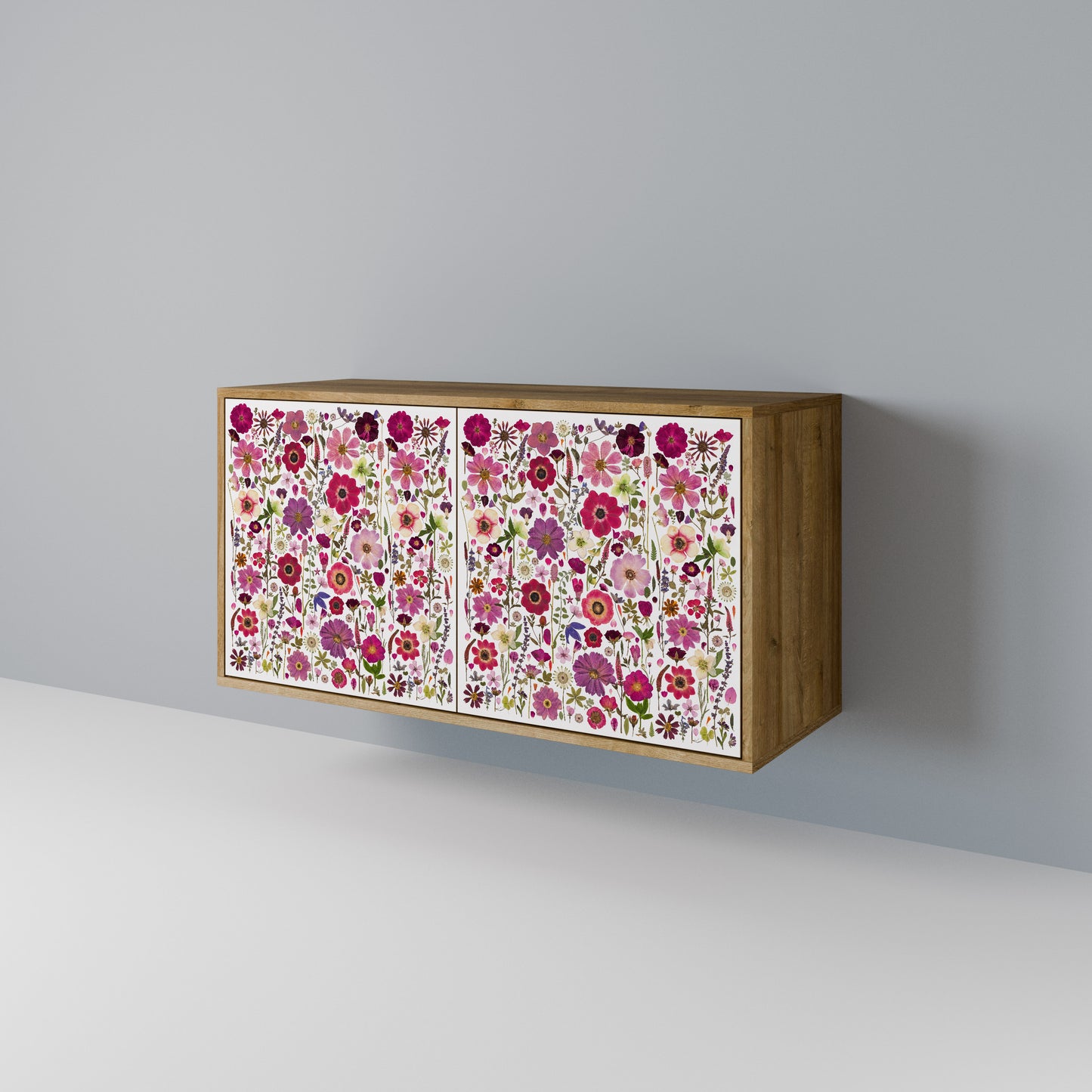 PETAL GARDEN Madia a 2 Ante in Effetto Rovere