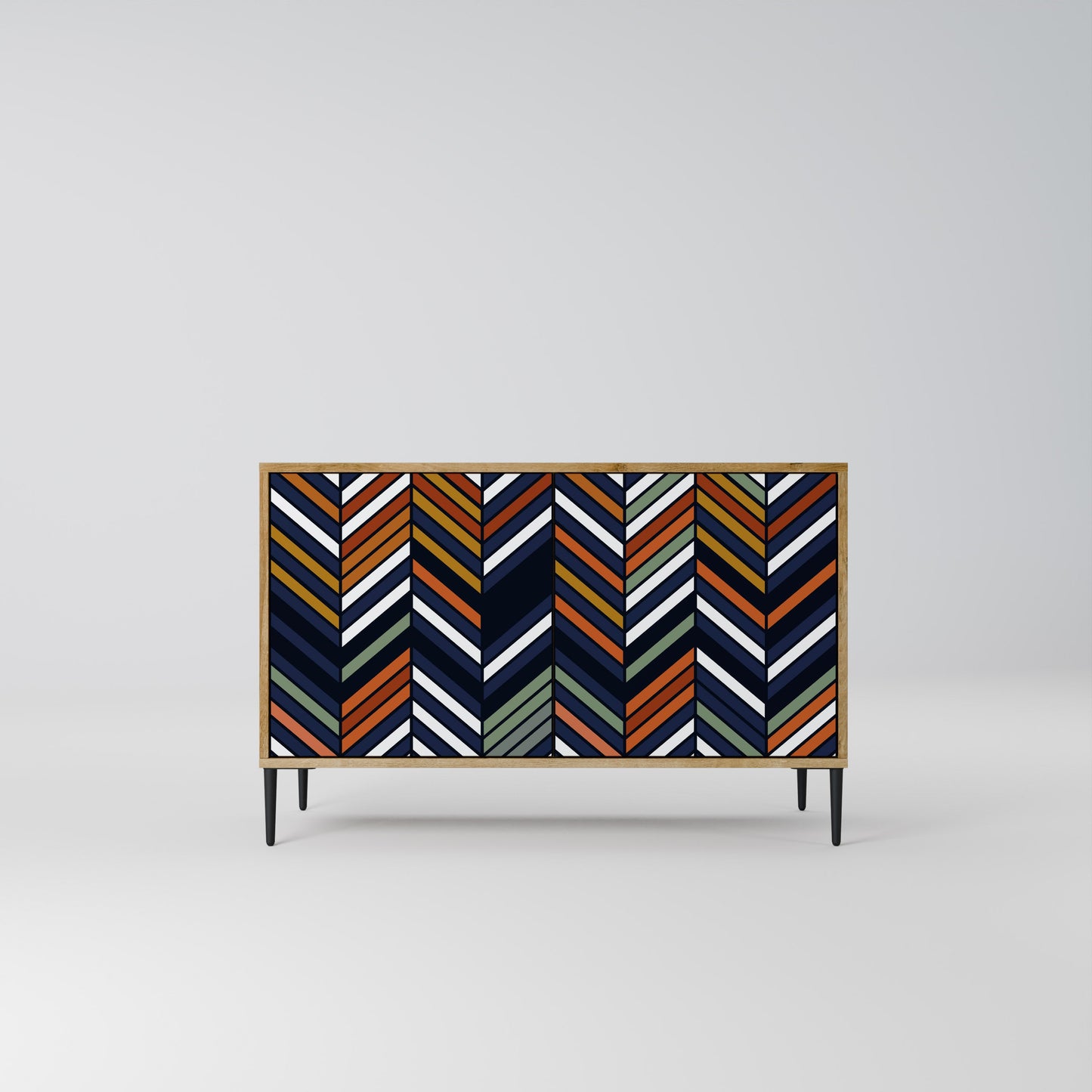 Credenza VIBRANT PATCHWORK a 2 ante in effetto rovere