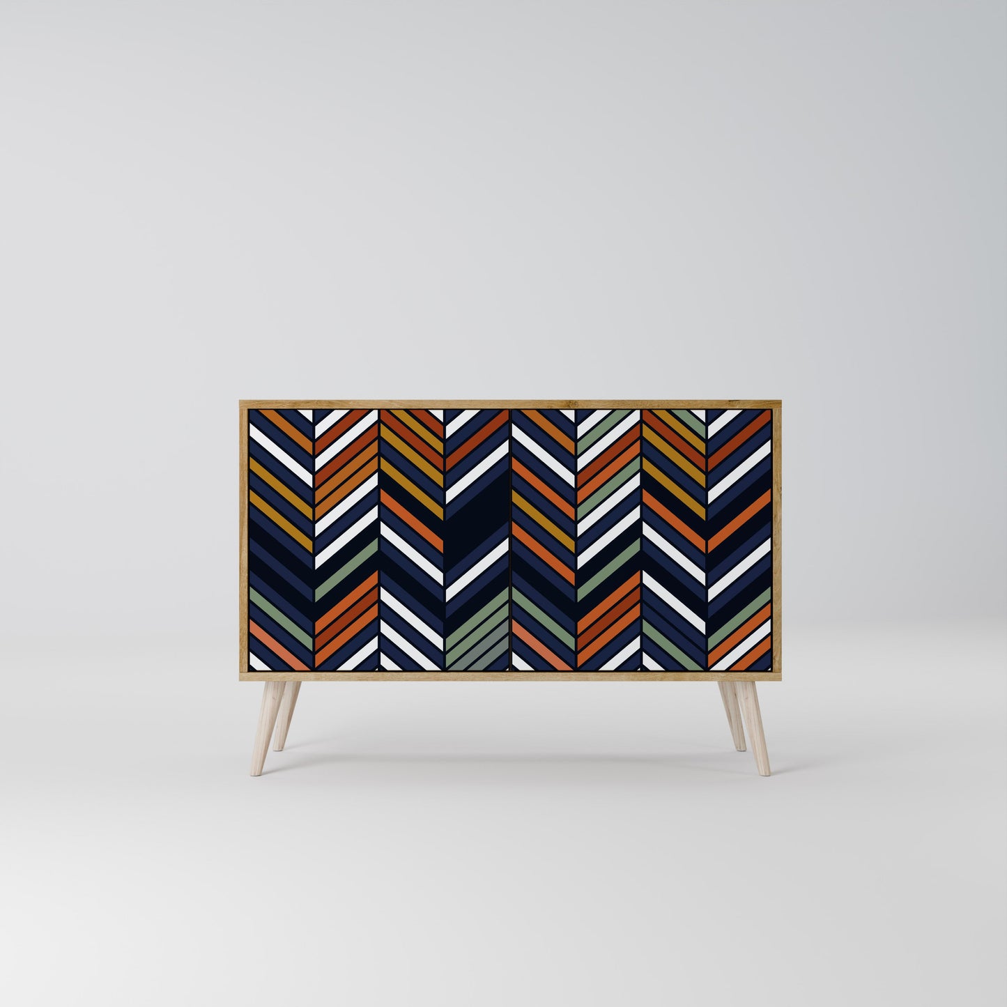 Credenza VIBRANT PATCHWORK a 2 ante in effetto rovere