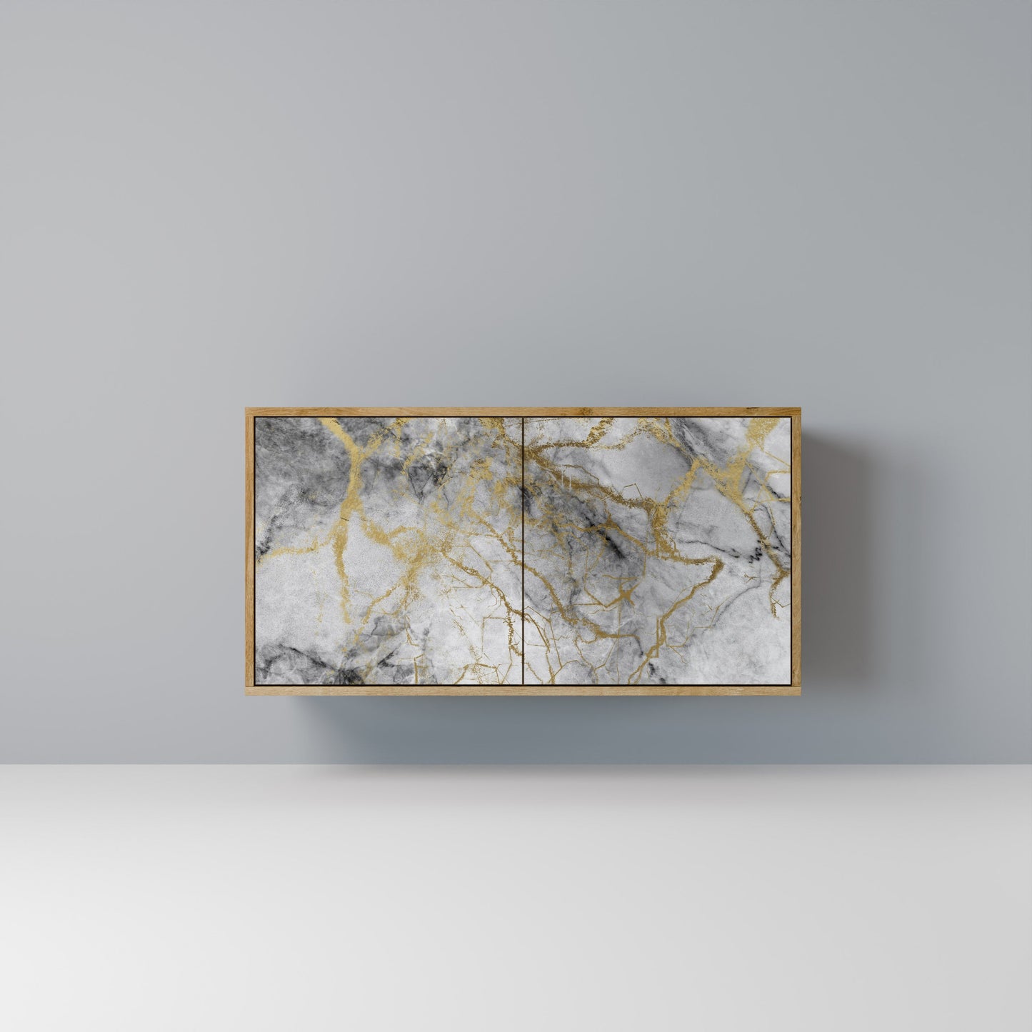 Credenza TIMELESS GLIDE a 2 ante in effetto rovere