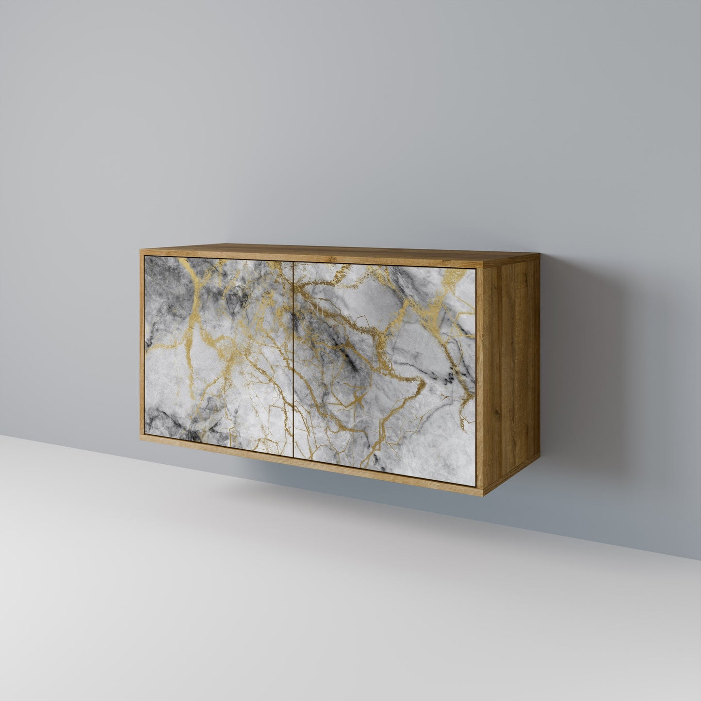 Credenza TIMELESS GLIDE a 2 ante in effetto rovere