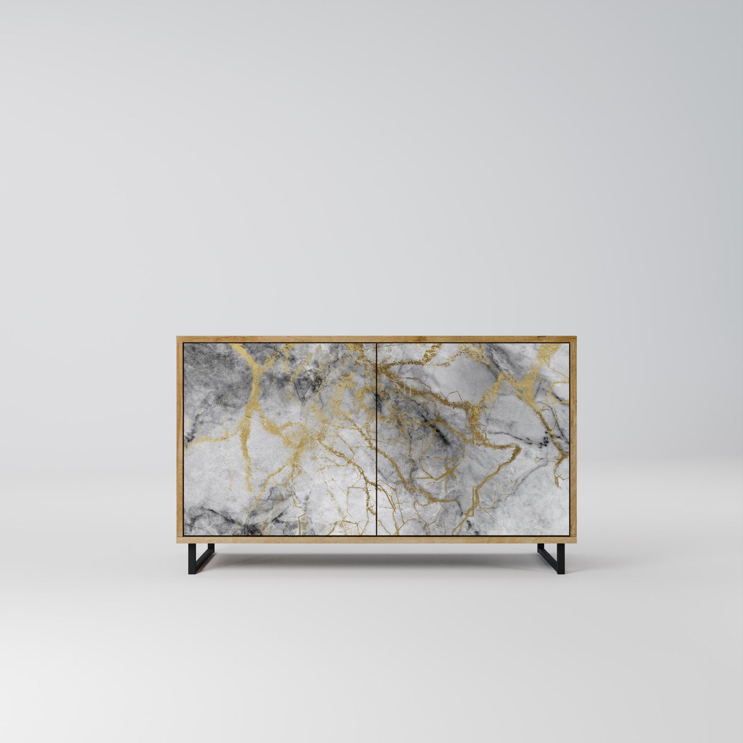 Credenza TIMELESS GLIDE a 2 ante in effetto rovere