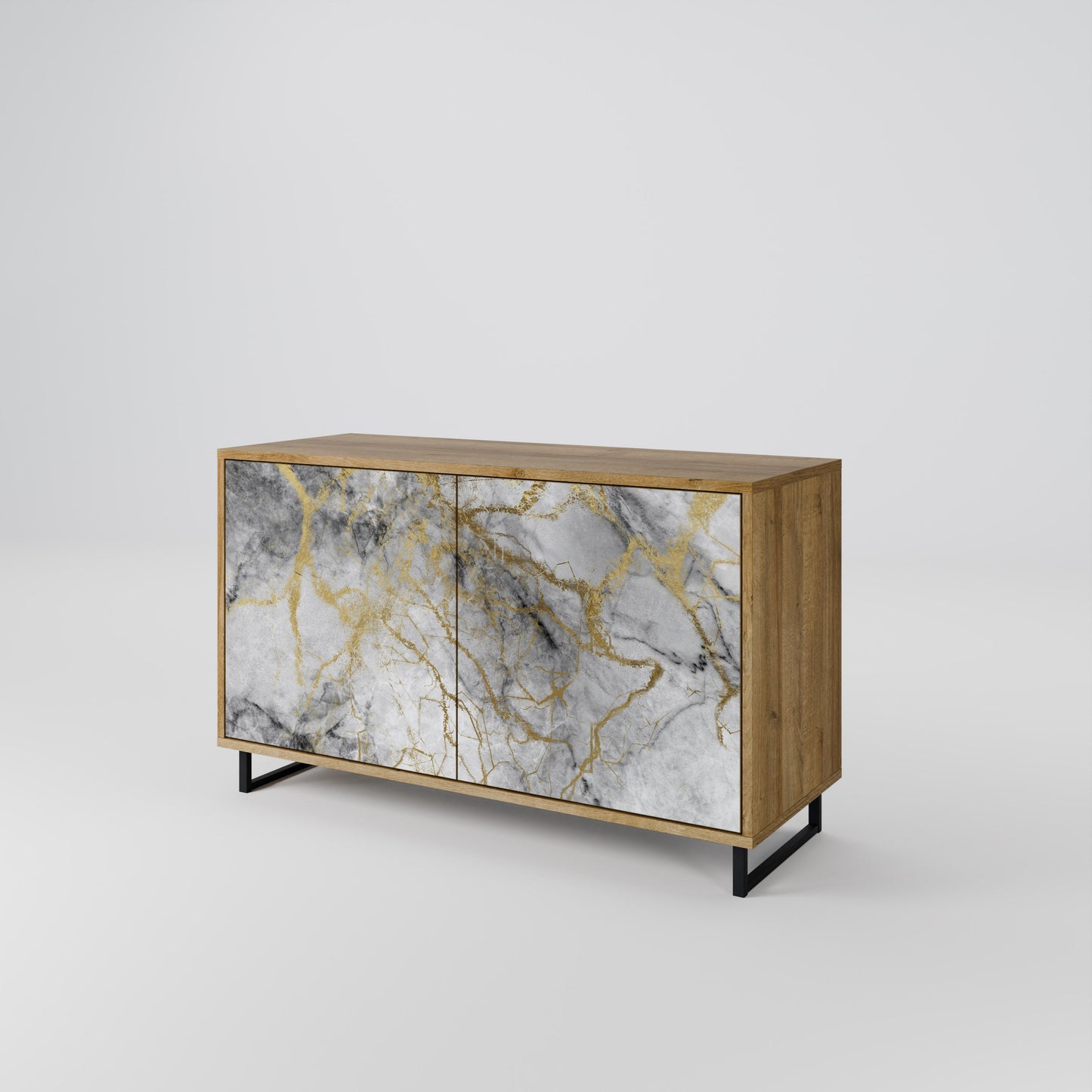 Credenza TIMELESS GLIDE a 2 ante in effetto rovere