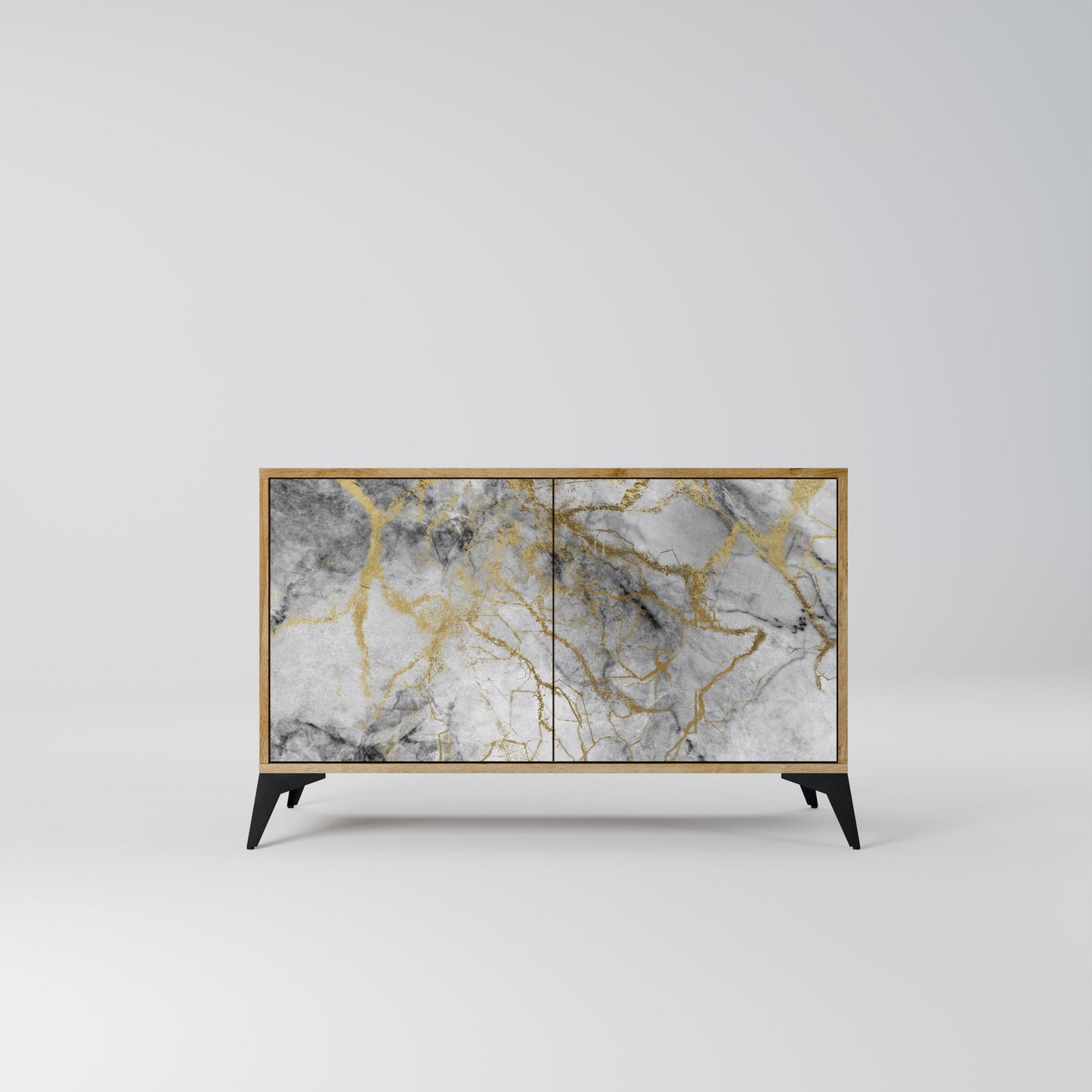 Credenza TIMELESS GLIDE a 2 ante in effetto rovere