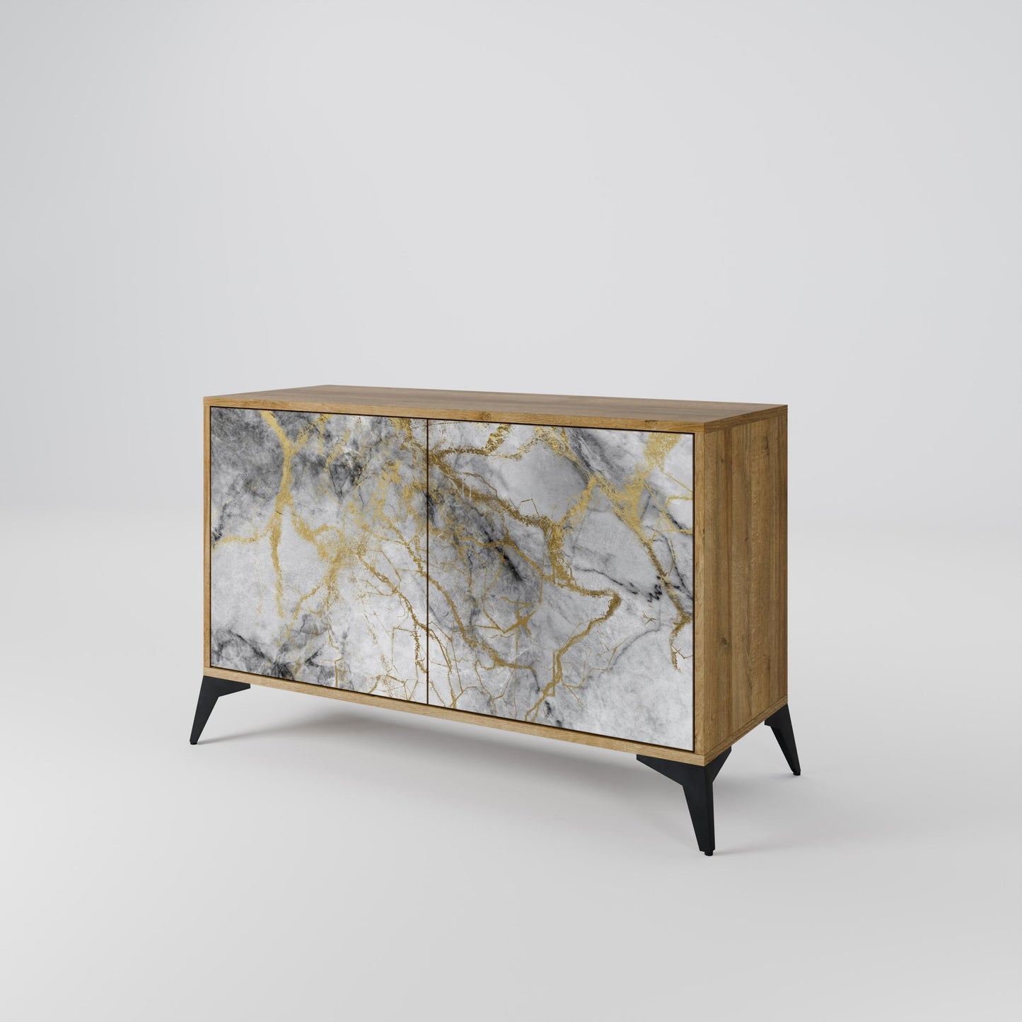 Credenza TIMELESS GLIDE a 2 ante in effetto rovere