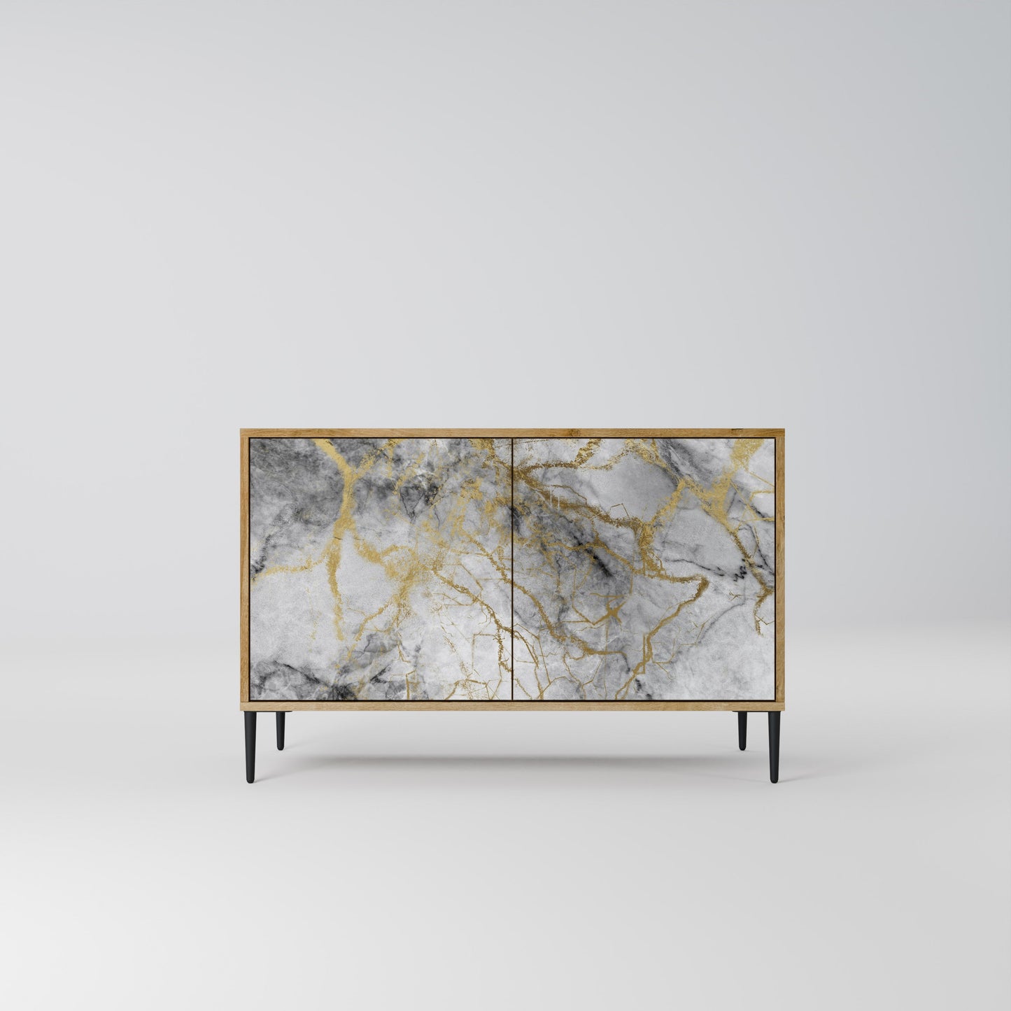 Credenza TIMELESS GLIDE a 2 ante in effetto rovere
