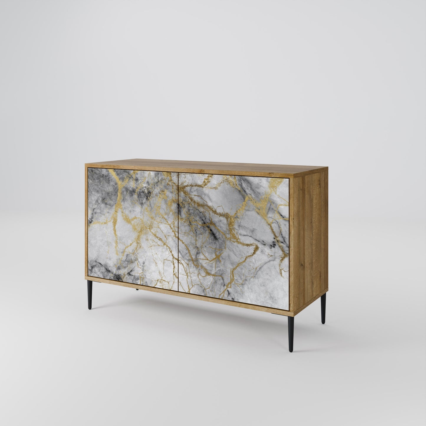 Credenza TIMELESS GLIDE a 2 ante in effetto rovere