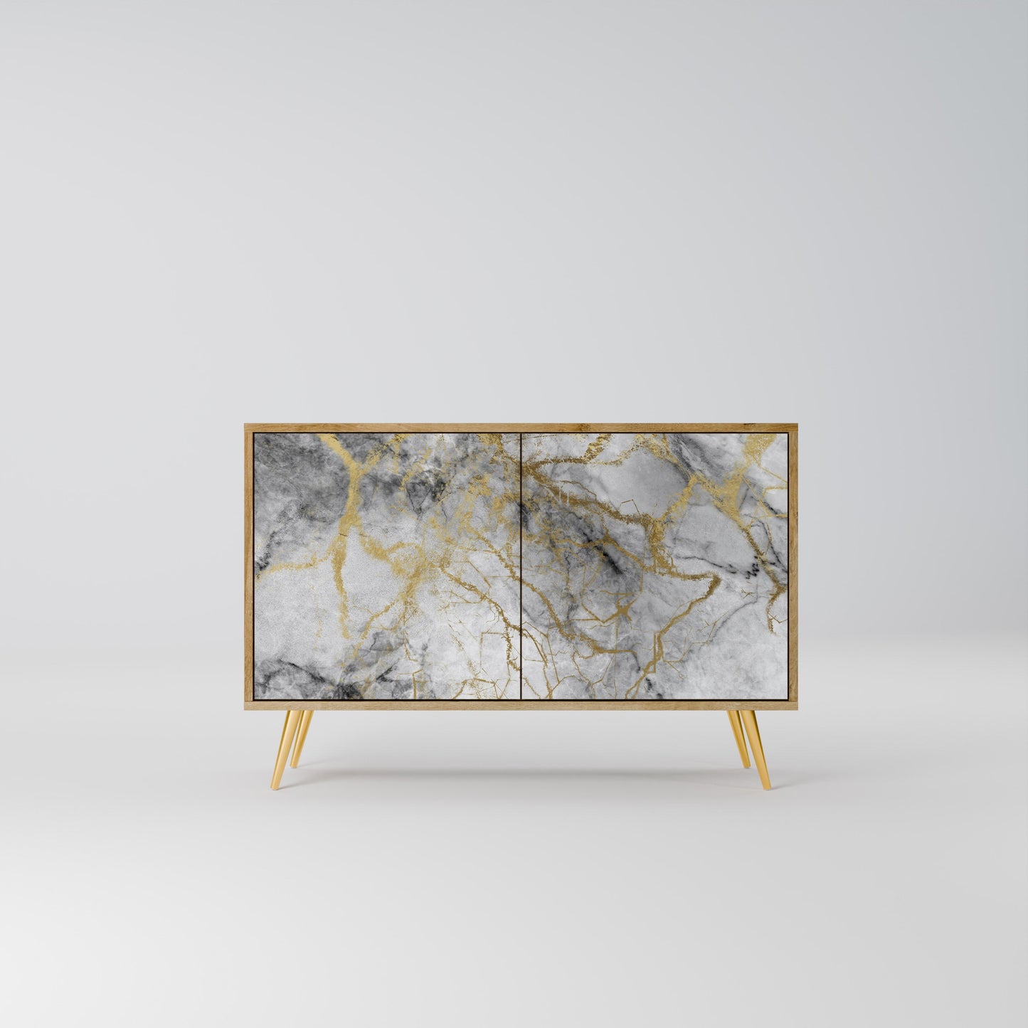Credenza TIMELESS GLIDE a 2 ante in effetto rovere