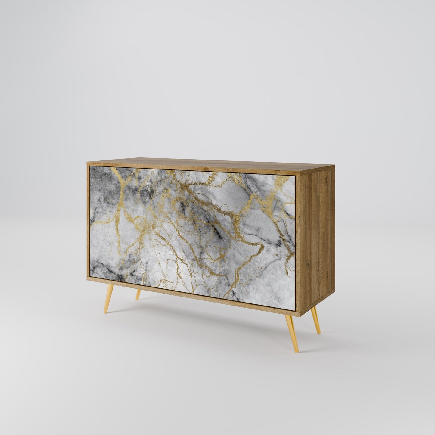 Credenza TIMELESS GLIDE a 2 ante in effetto rovere