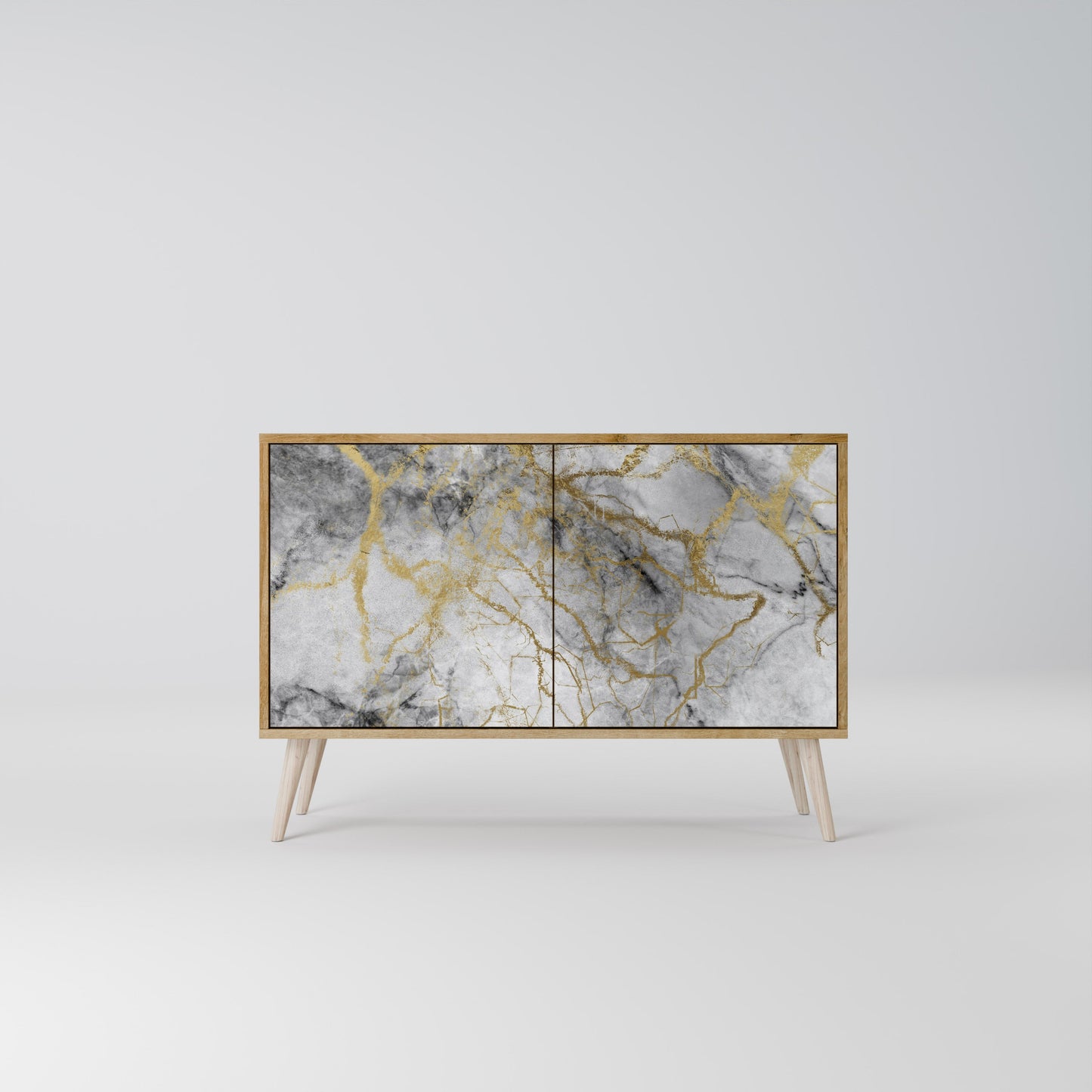 Credenza TIMELESS GLIDE a 2 ante in effetto rovere