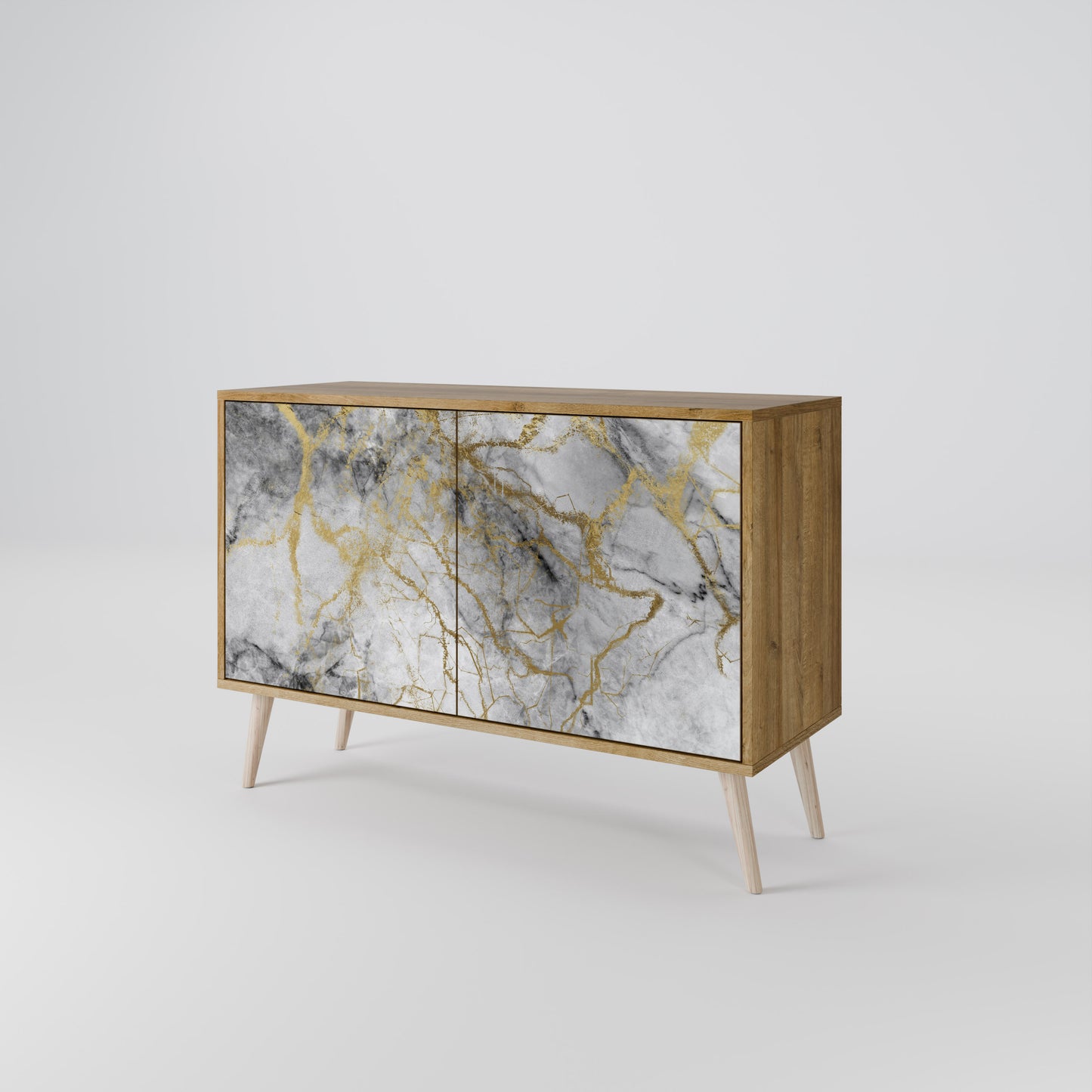 Credenza TIMELESS GLIDE a 2 ante in effetto rovere