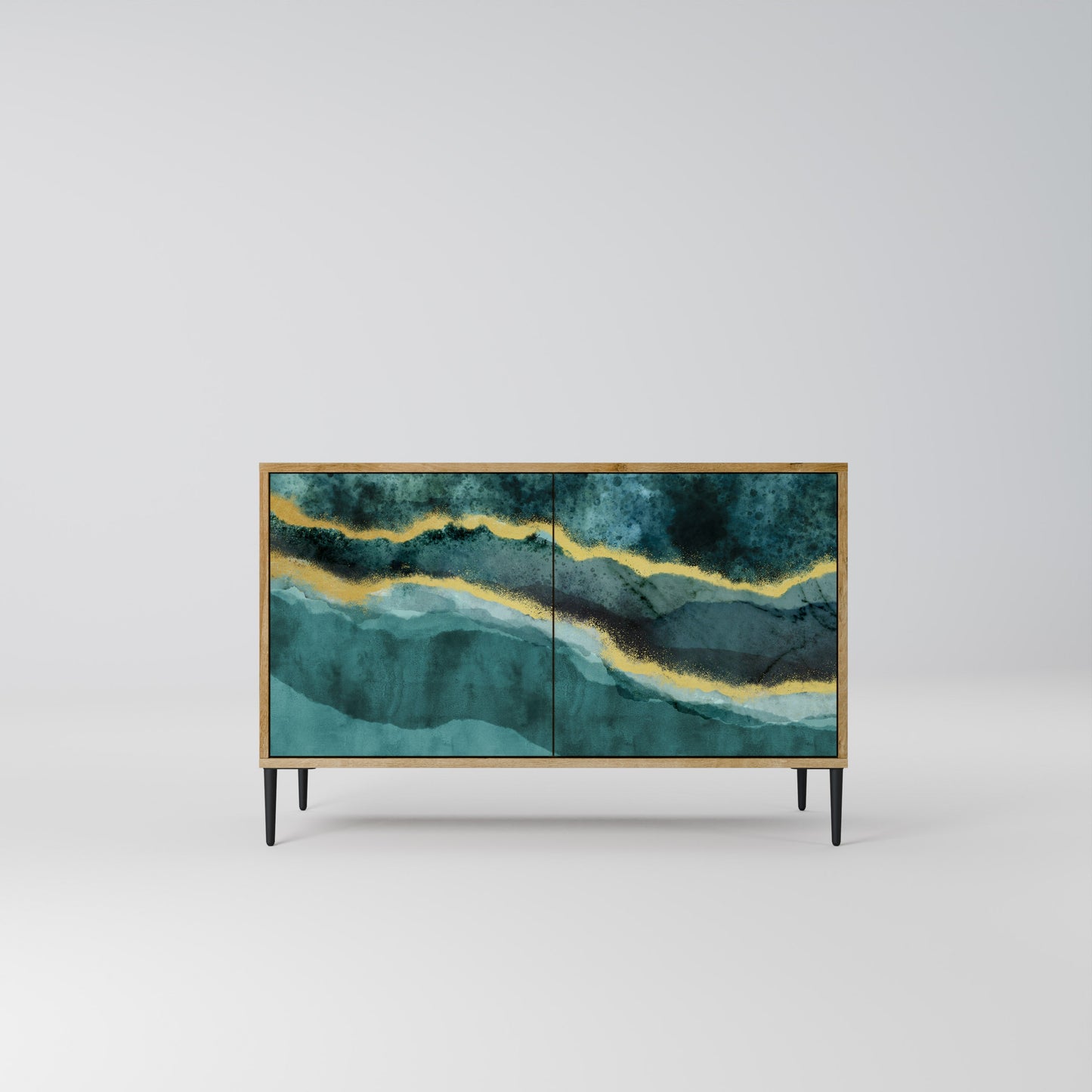 Credenza a 2 ante GOLDRUSH ODYSSEY in effetto rovere