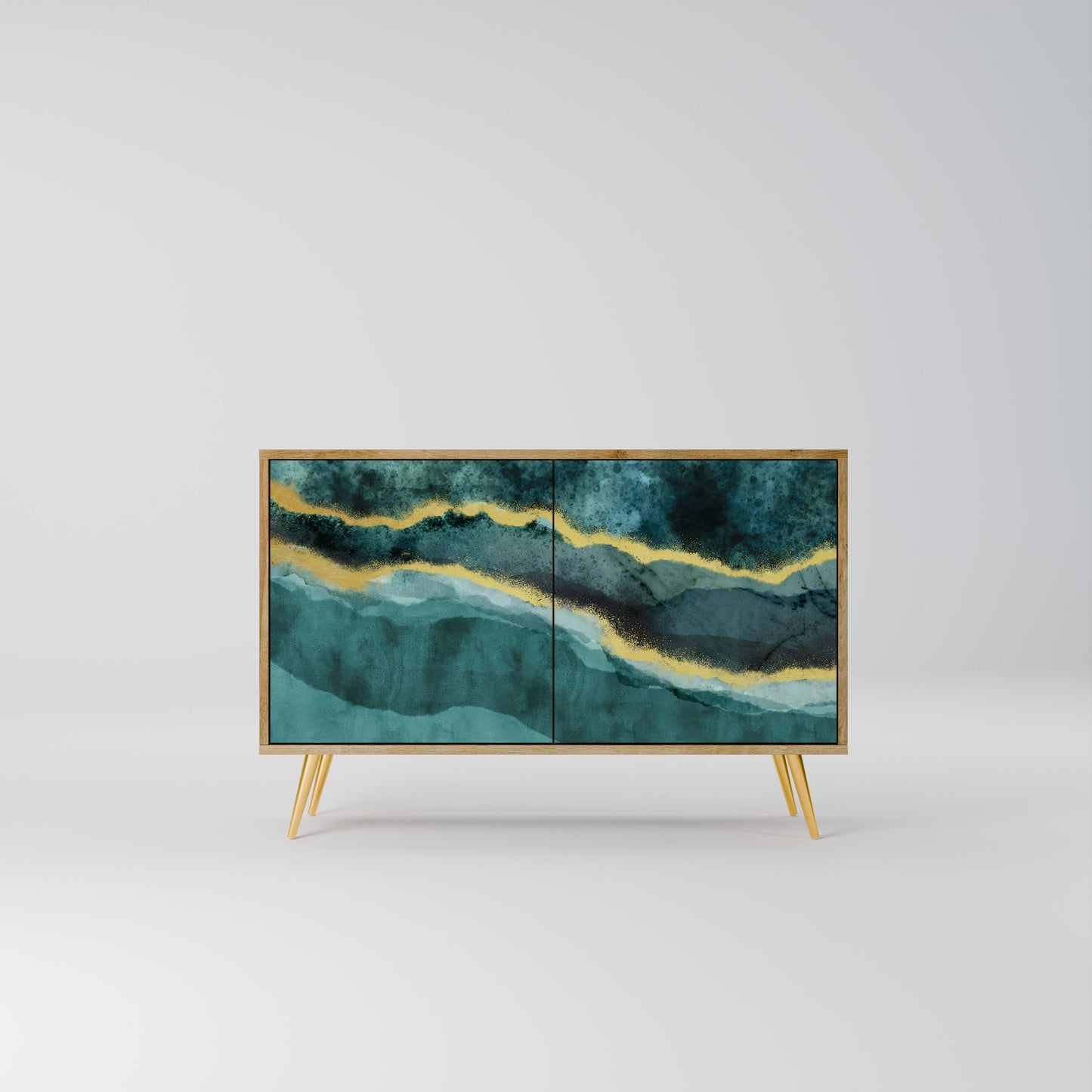 Credenza a 2 ante GOLDRUSH ODYSSEY in effetto rovere