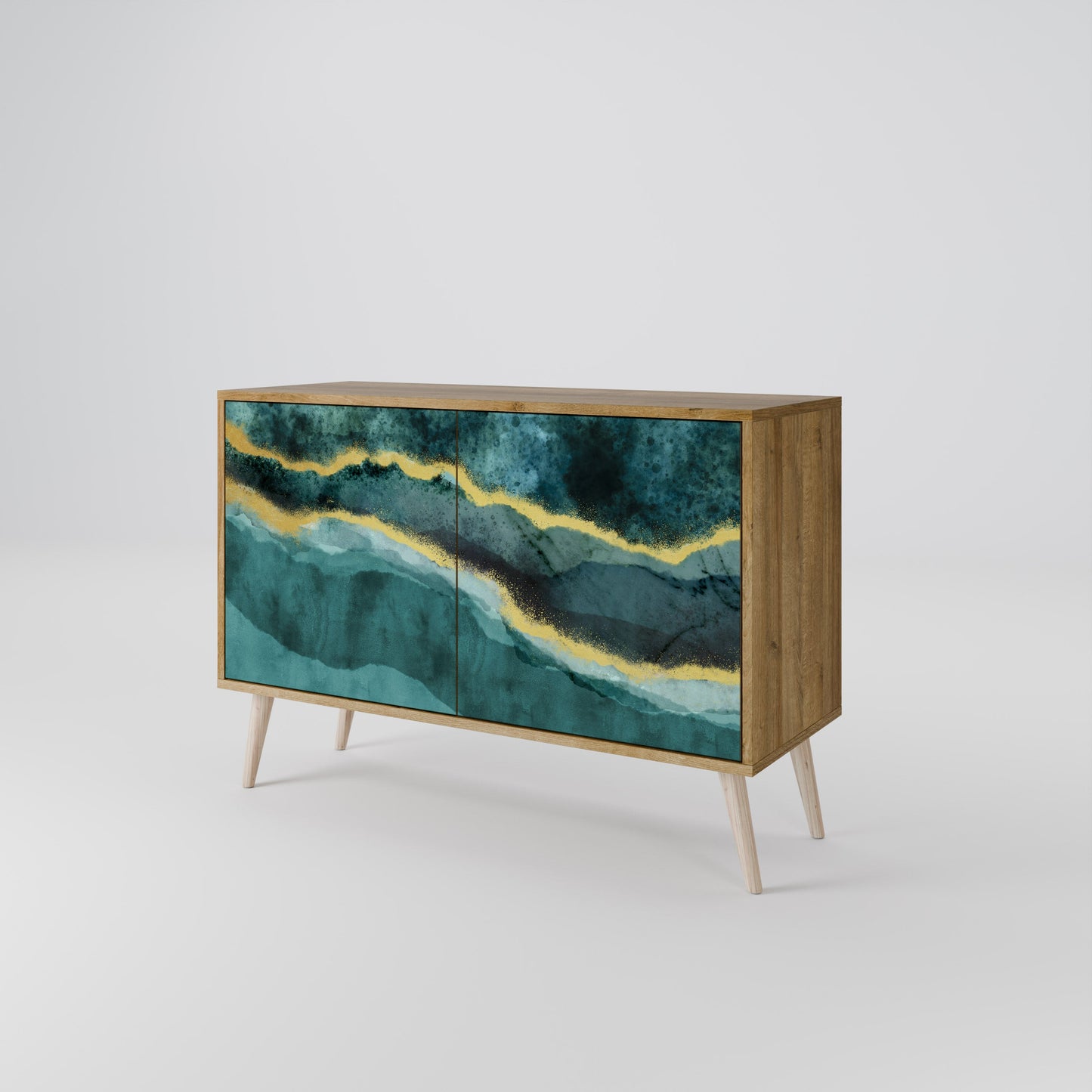 Credenza a 2 ante GOLDRUSH ODYSSEY in effetto rovere