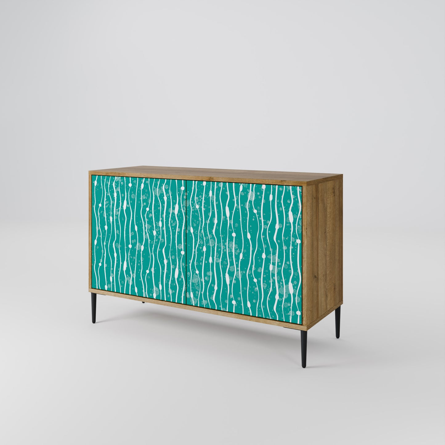 TURQUOISE RAIN 2-Door Sideboard in Oak Effect