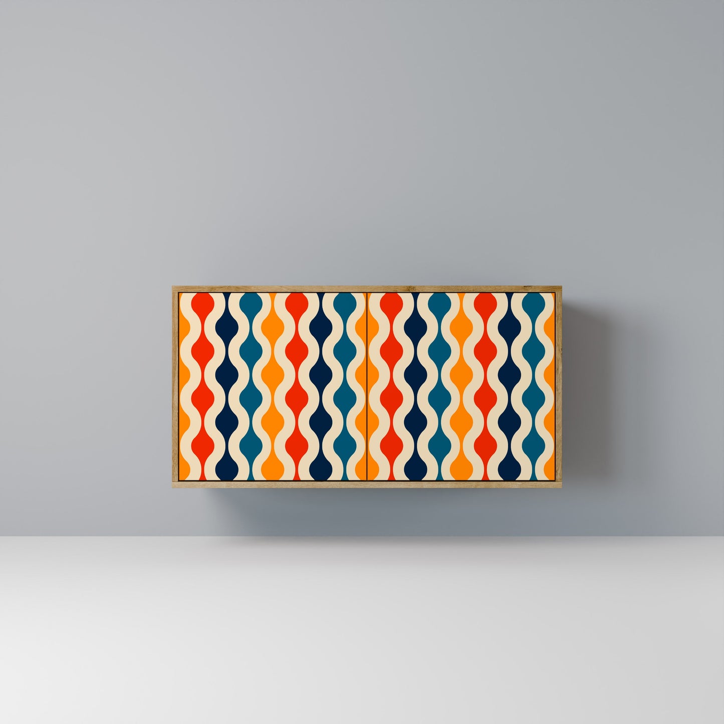 Credenza a 2 ante COLORFUL NOSTALGIA in effetto rovere