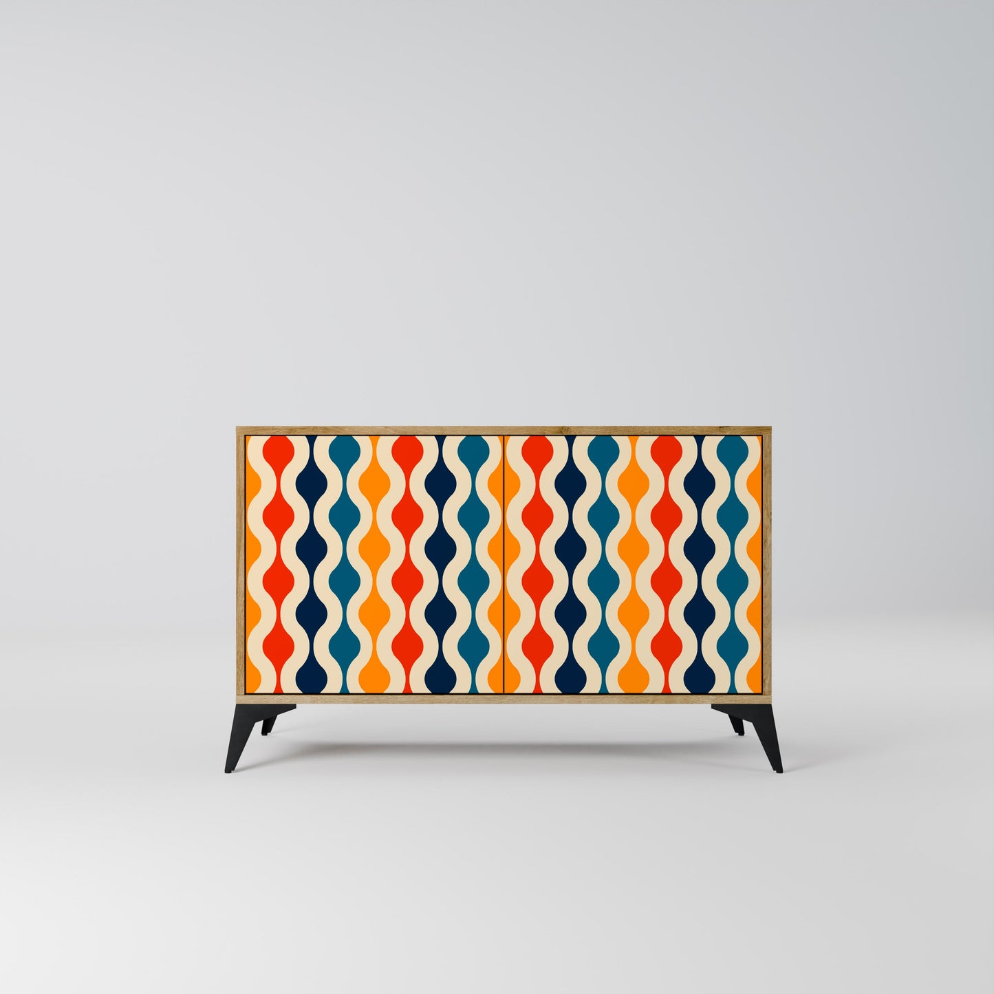 Credenza a 2 ante COLORFUL NOSTALGIA in effetto rovere