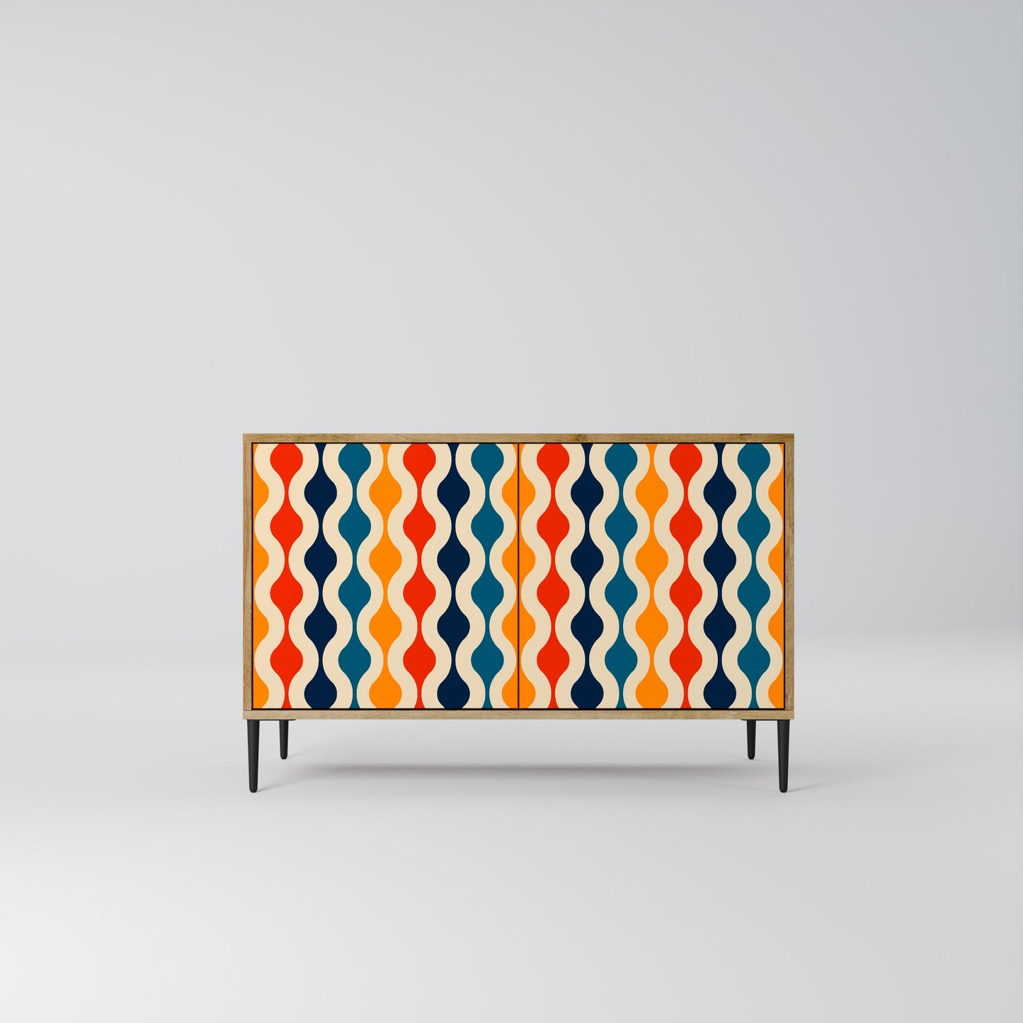 Credenza a 2 ante COLORFUL NOSTALGIA in effetto rovere